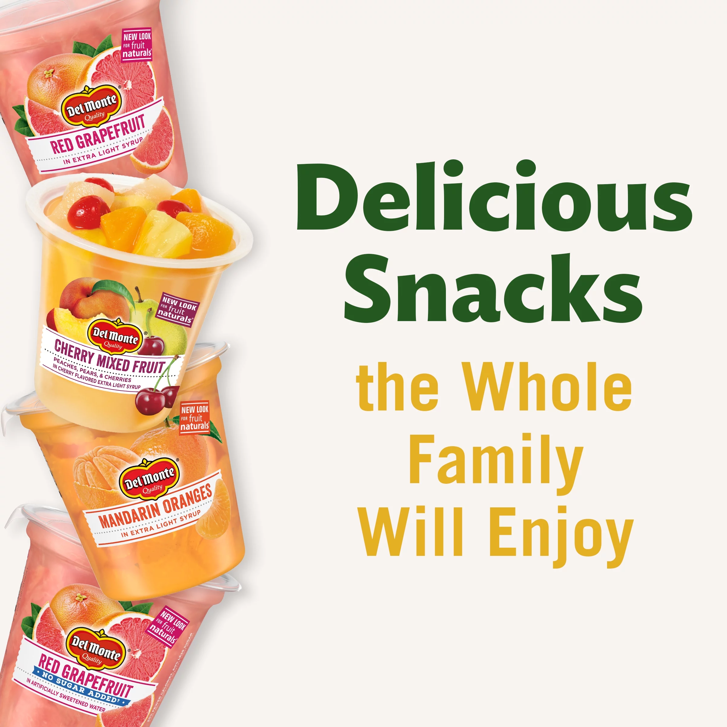 Del Monte Cherry Mixed Fruit Cup, 7 oz. Cup, Fresh Refrigerated Fruit