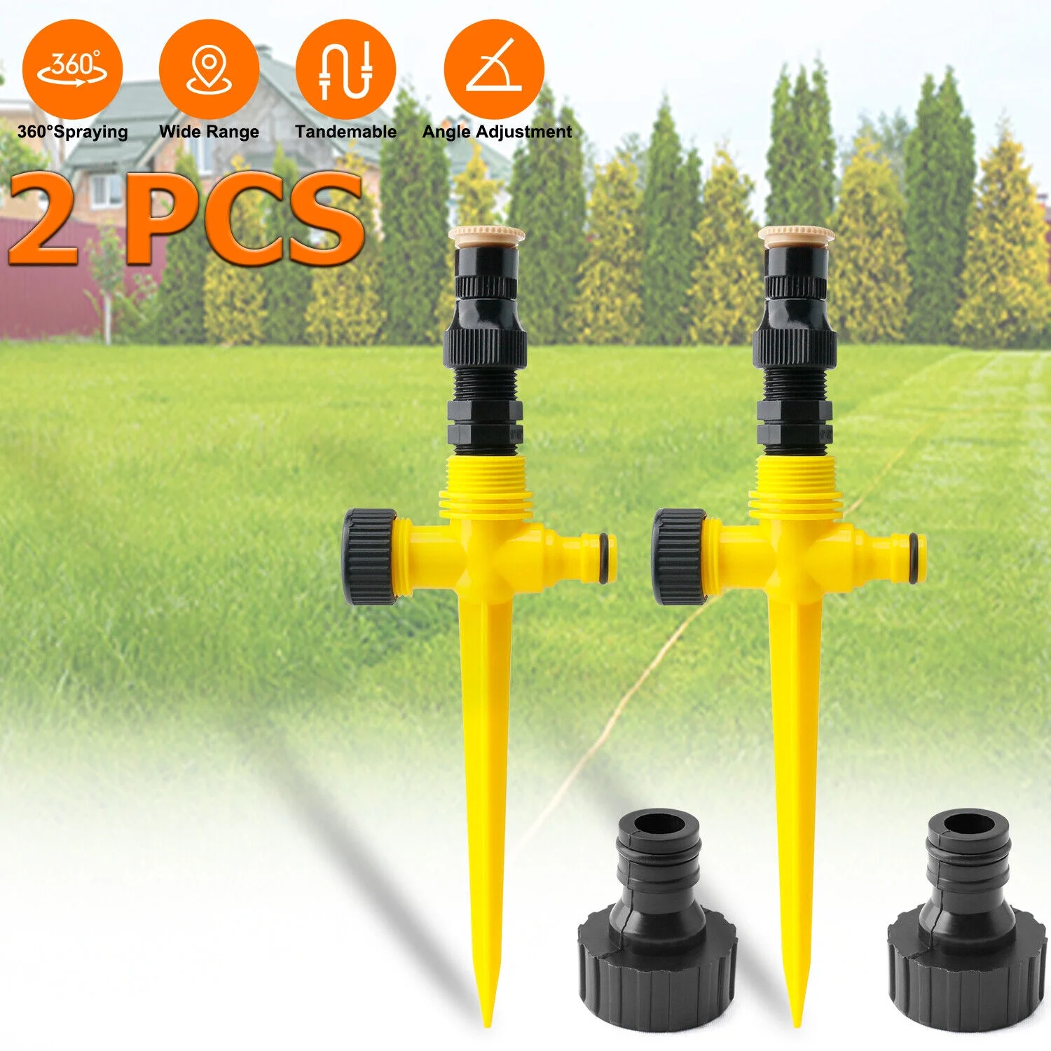 10X 360° Lawn Sprinklers Garden Grass Automatic Watering Spray Irrigation System