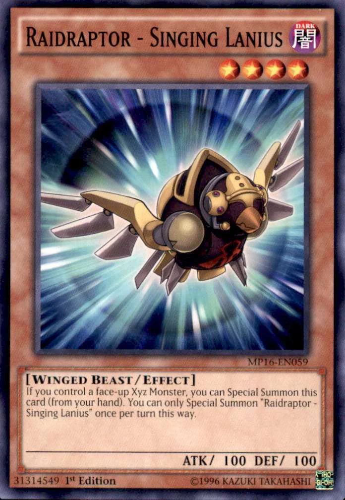 YuGiOh 2016 Mega-Tin Mega Pack Common Raidraptor - Singing Lanius MP16-EN059