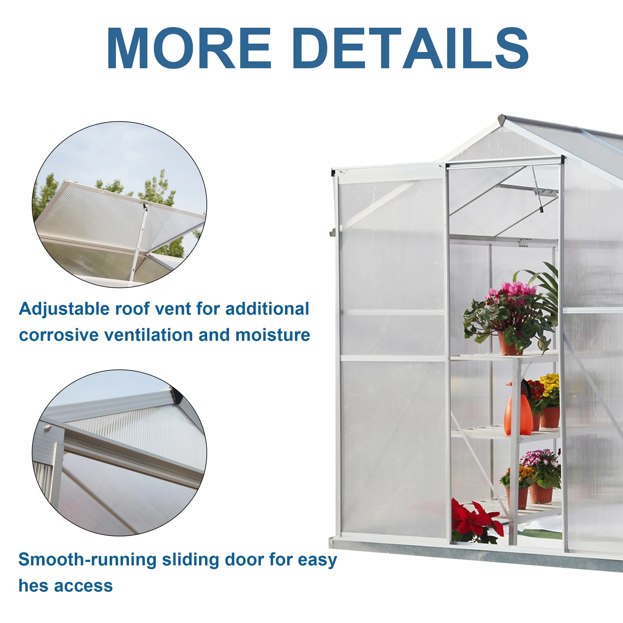 CoSoTower Greenhouse 6X8FT Sliver