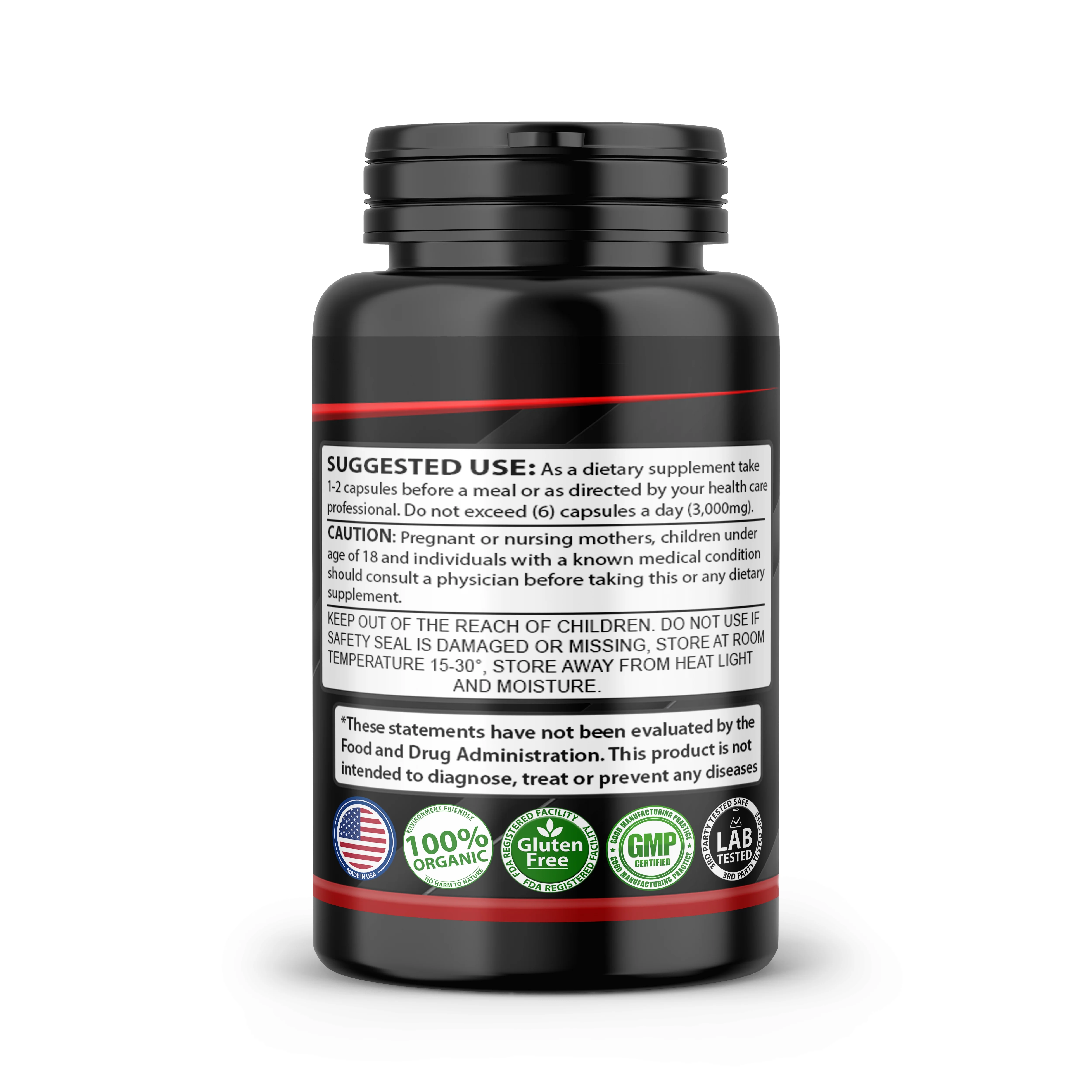 Testo Booster Dietary Supplement - Supports Men's Health & Vitality with Tongkat Ali, Tribulus, Black Ginseng & Fenugreek, Vegetarian, 60 Veggie Capsules