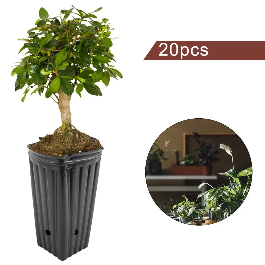 20 Pcs Plastic Deep Nursery Treepots,7.8\