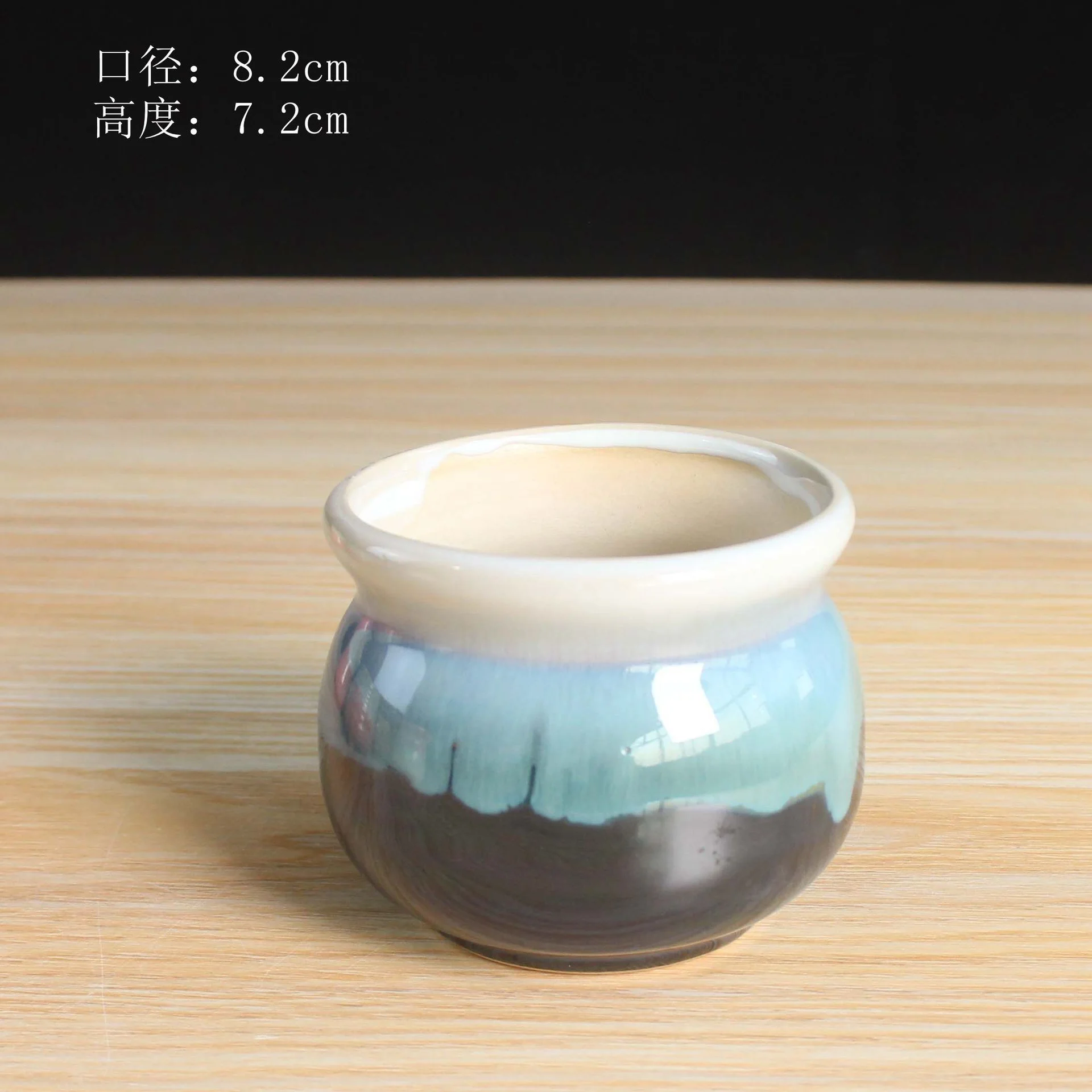 Ceramic Succulent Flower Pot, Antique-style Flow Glaze, Desktop Plant Pot