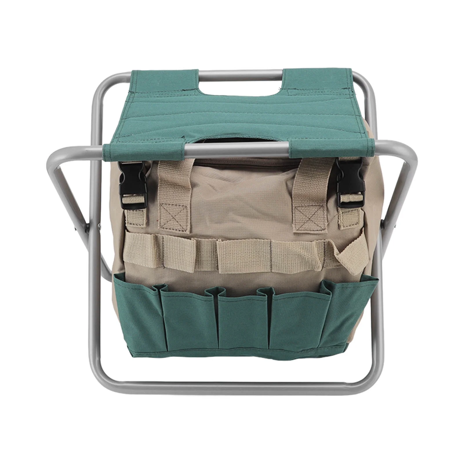 YUMILI Garden Folding Stool Multipurpose Folding Chair Large Capacity Tool Storage Bag for Greenhouse Fishing Camping Travel