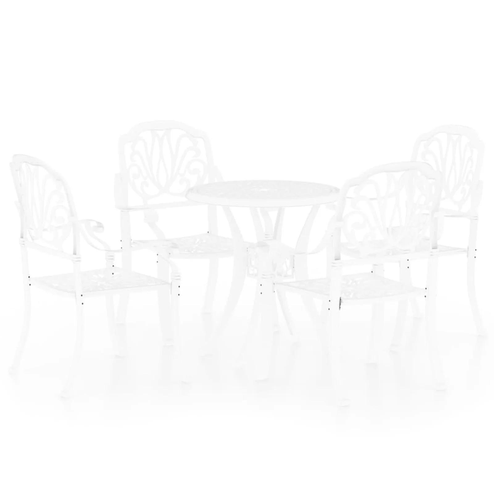 OWSOO 5 Piece Bistro Set Cast Aluminum White