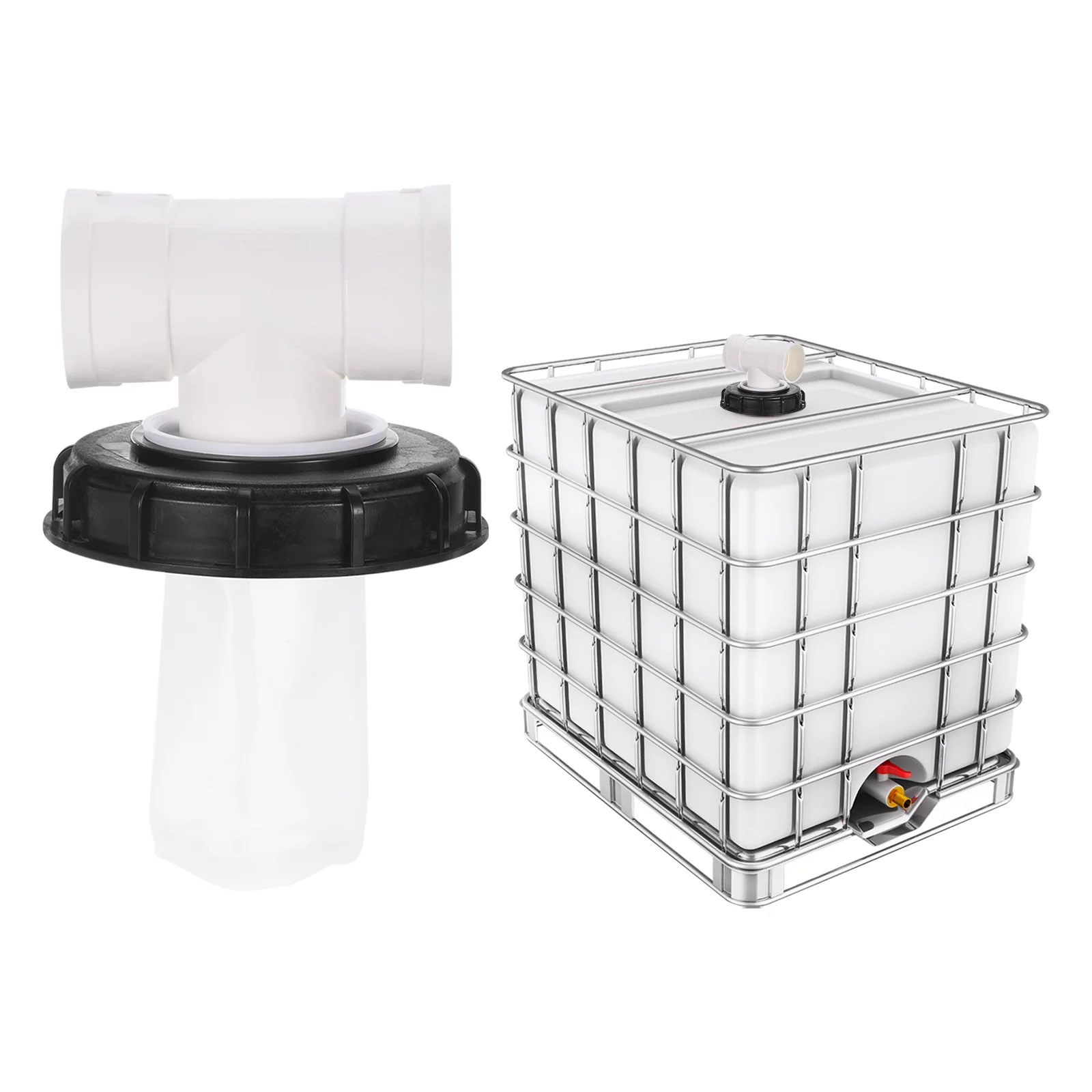 163mm IBC Lid Filter Cover T-Shaped Rainwater Tank IBC Tote Cover with Washable Nylon Filter