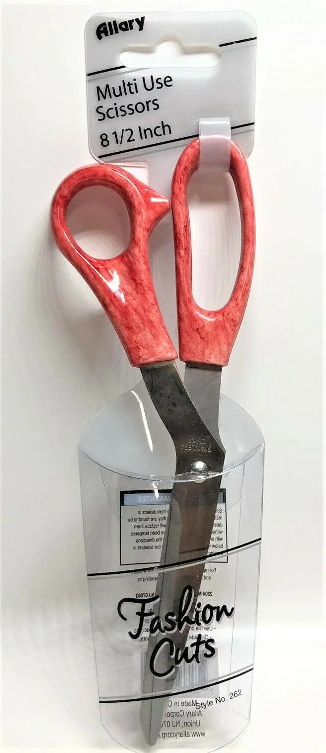 Allary Fashion Cuts 8.5 Inch Multi Use Scissors, Red