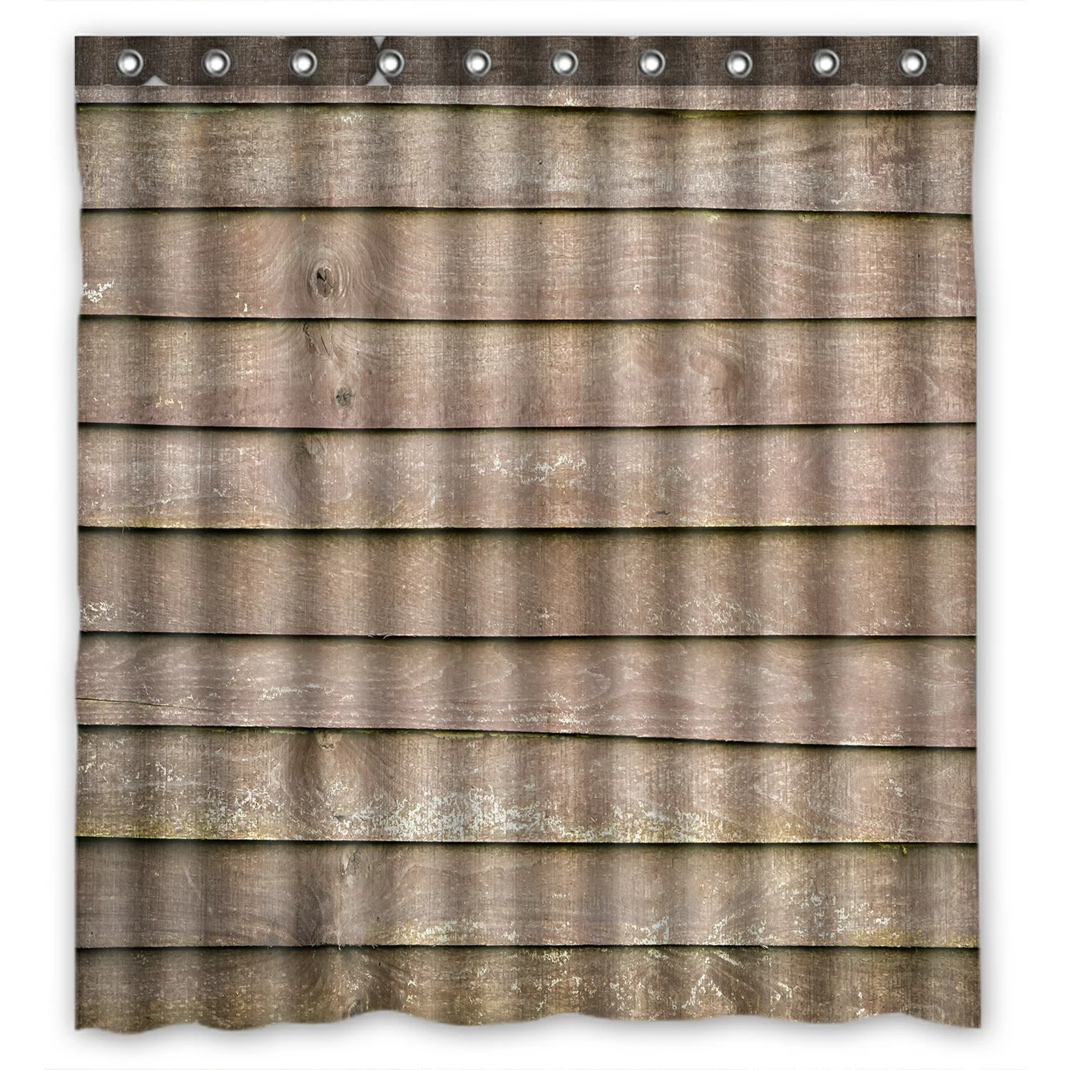 ABPHQTO Wood Plank Wall Texture Waterproof Polyester Shower Curtain and Hooks For Home Decor 66x72 Inch