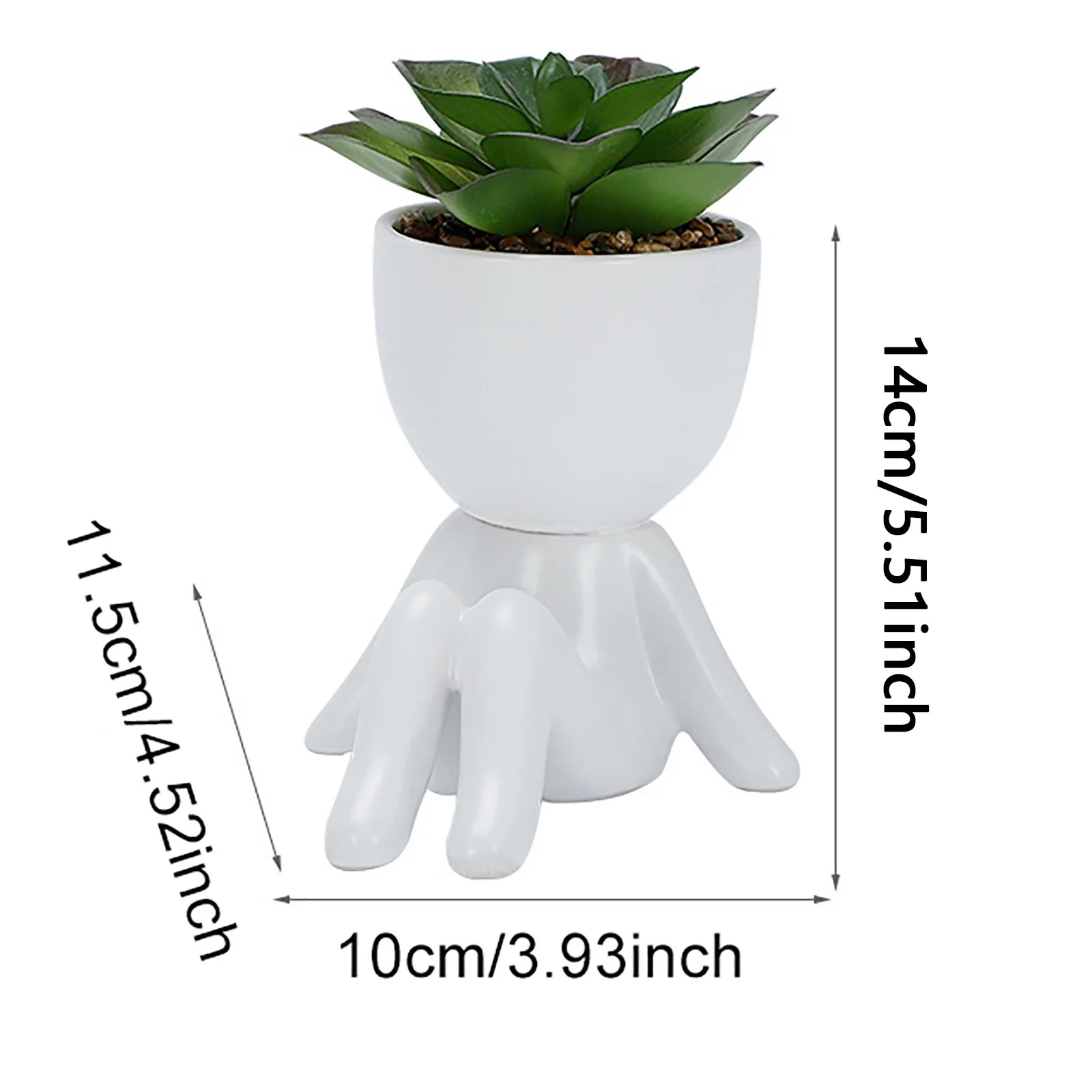 Cute Figure Ceramic Doll Flower Pot Decoration Planter Succulents Flower Cactus Bonsai Bonsai Planter Container Creative Design For Home Office Decoration Not Included Small Flower Bulk 4 Hard