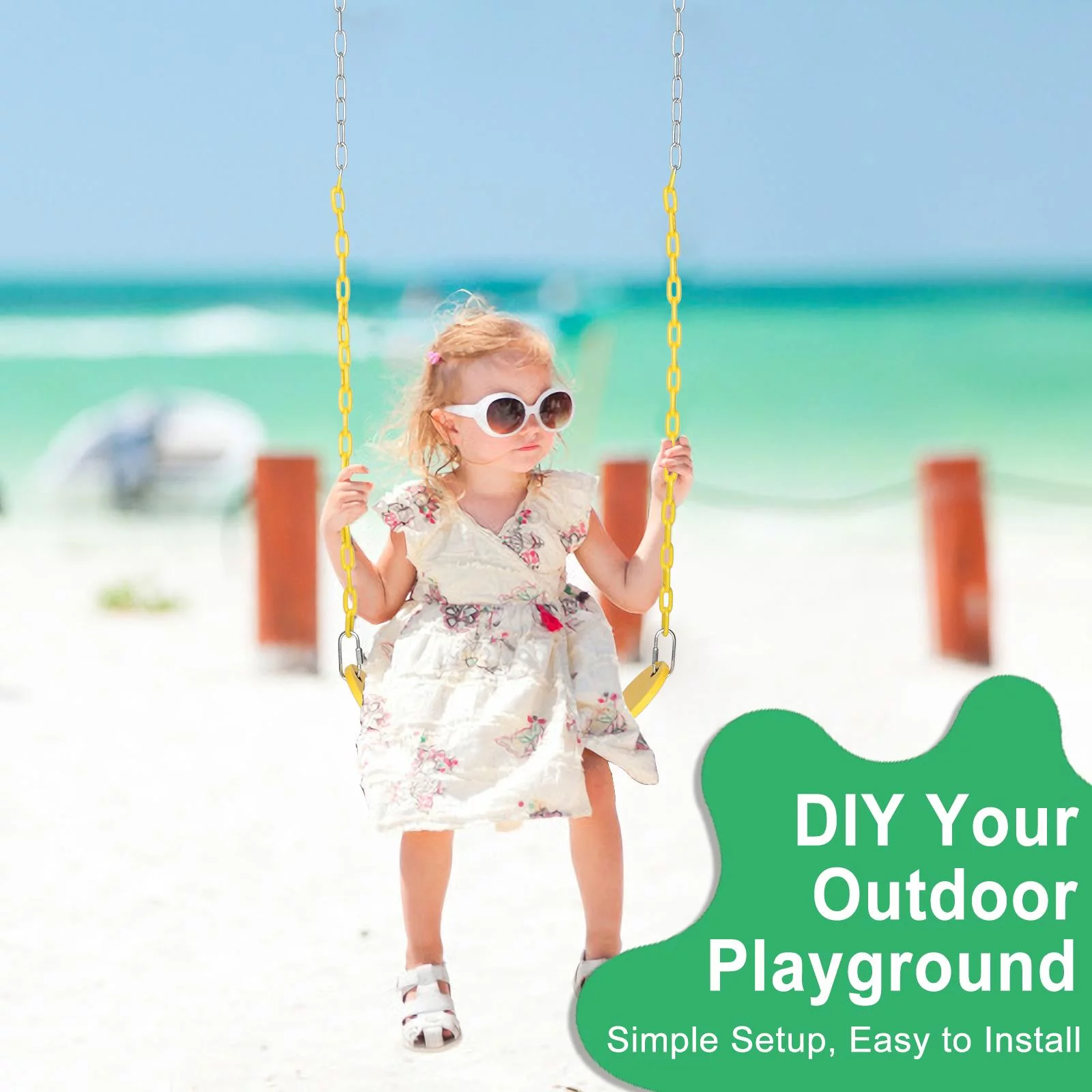 UBesGoo Heavy Duty Swing Seat Swing Set Accessories Seat Replacement Yellow