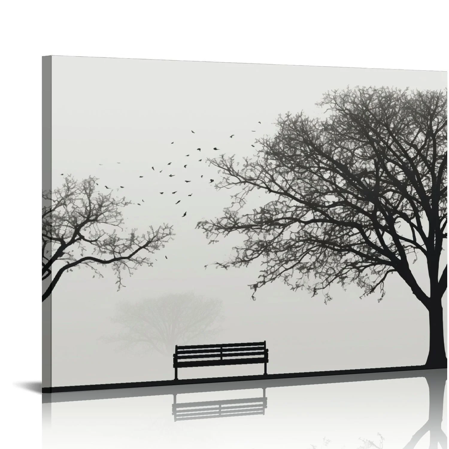 COMIO Canvas Painting Wall Art Laminated Angel Oak Tree Art Prints Black and White Wall Art Charleston South Carolina Posters Canvas Frame Artwork Wall Decor Modern Arts and Crafts