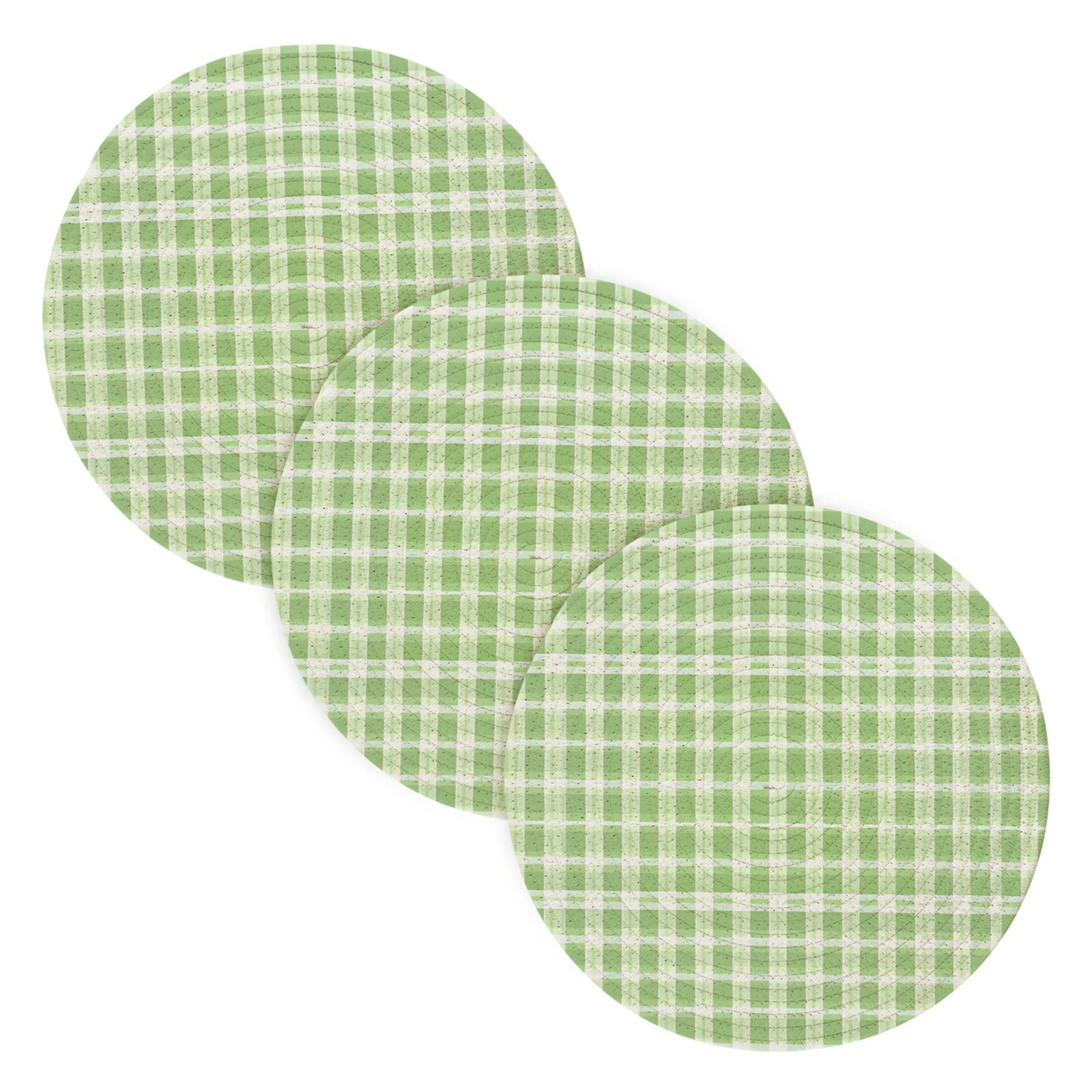 Grid Green Lattice 3 PCs Pot Holders Trivets Kitchen 15