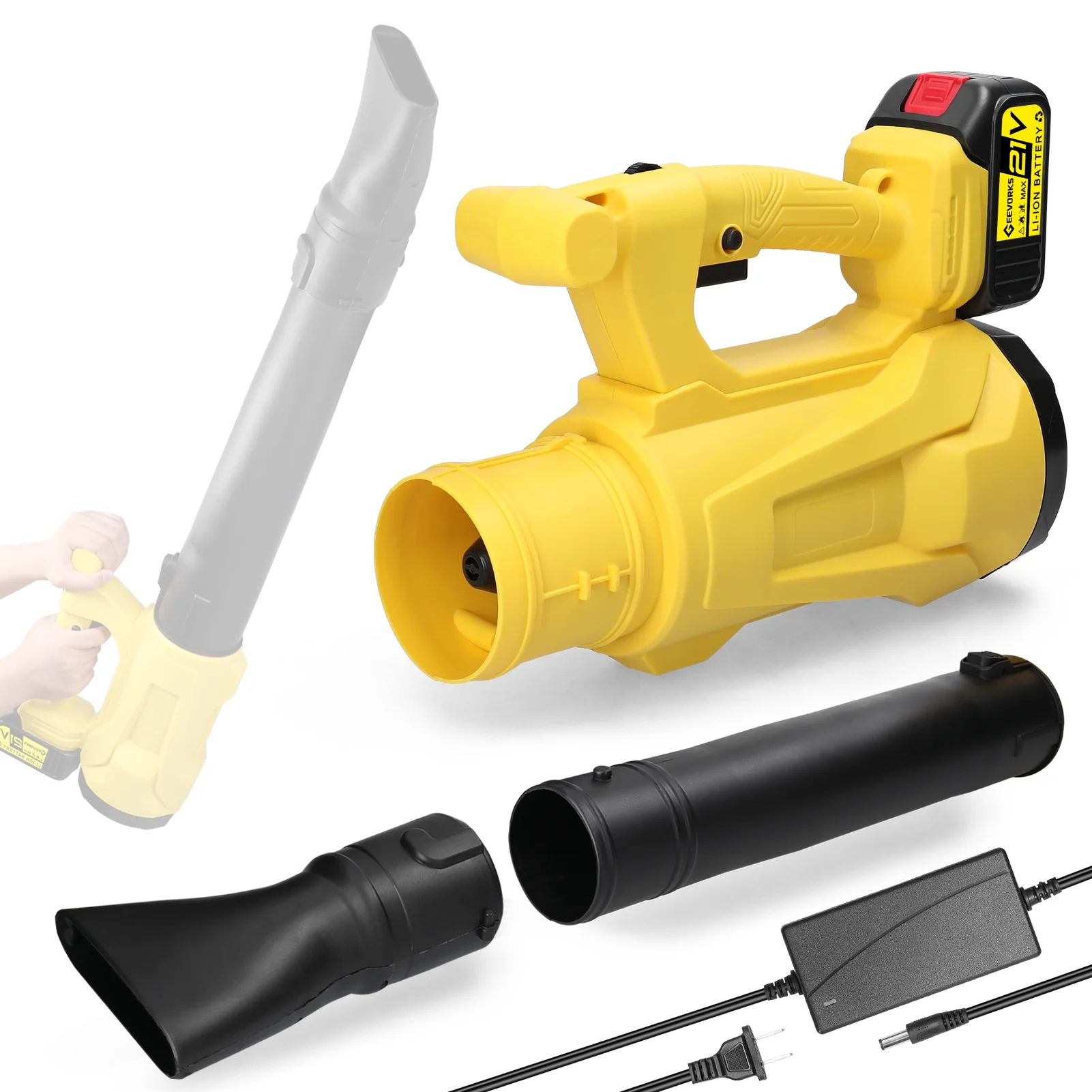 Blower,Battery Blower Wind Removal Fan Snow Fan Snow Cleaner Handheld 6-speed Adjustable Removal Snow Cleaner Adjustable Removal Fan Cleaner Tool Air Blower 6-speed