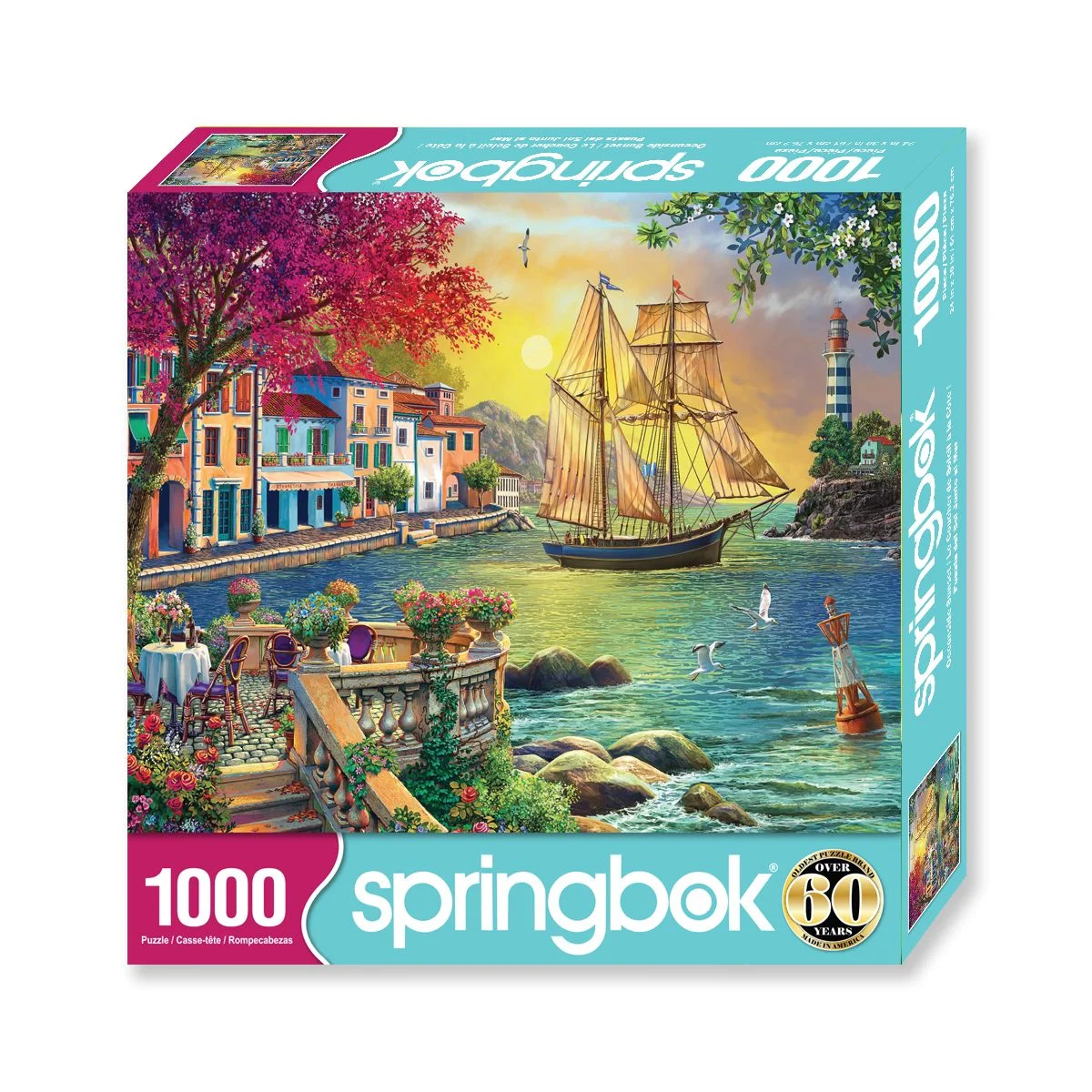 Springbok's 1000 Piece Jigsaw Puzzle Oceanside Sunset - Made in USA