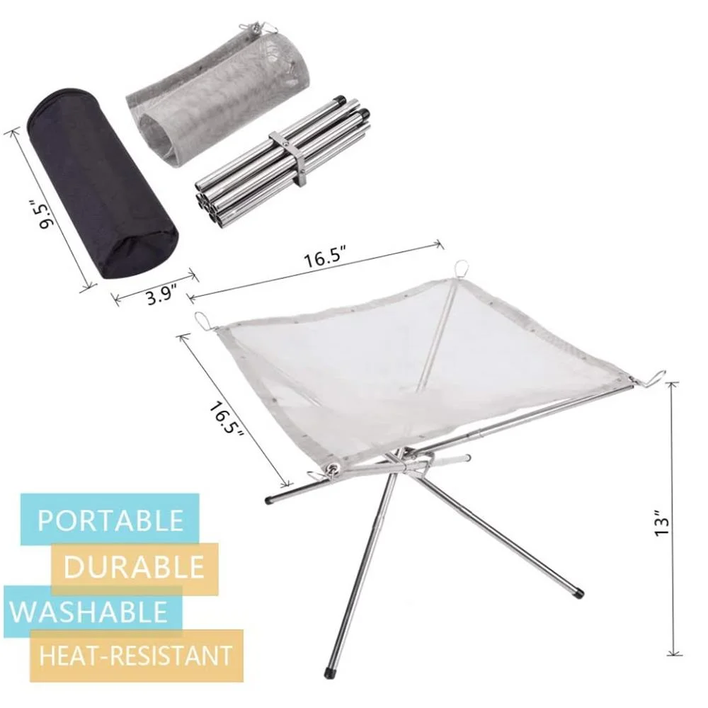 Fire Pit,Carry Outdoors Heat-resistant Campfire Bbq Picnic Heat-resistant Campfire Bbq Fire Pit Mesh With Carry Outdoors Heat-resistant Campfire Stainless Steel With Carry Outdoors Twirltide