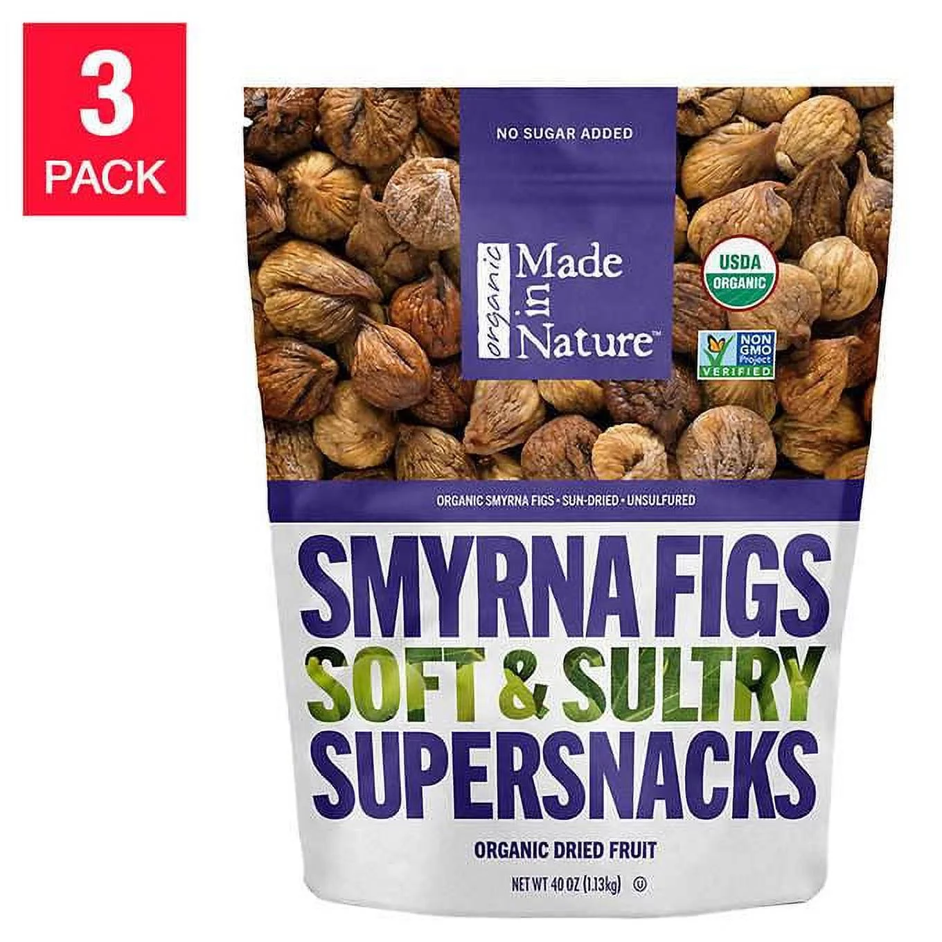 Made In Nature Organic Calimyrna Figs 40 oz, 3-pack