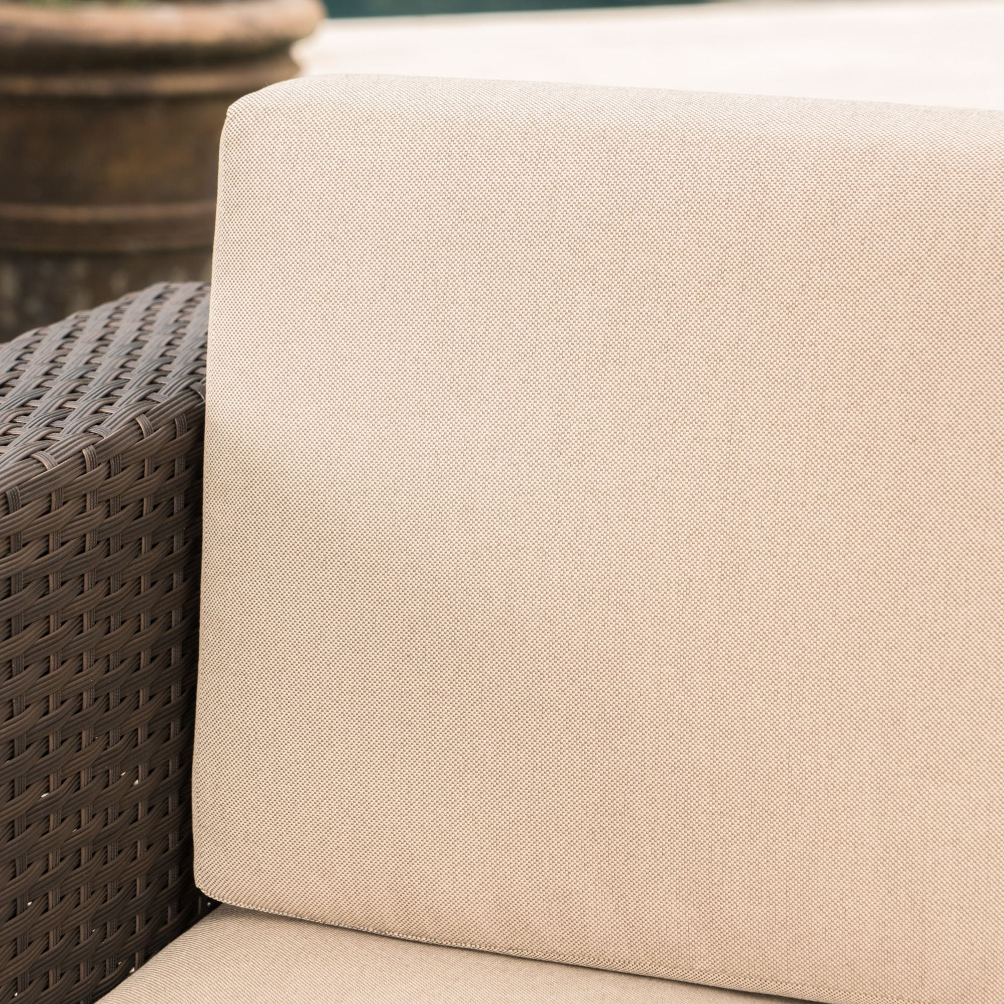 Noble House Achton Outdoor 5 Piece Club Chair and Fire Pit Set in Dark Brown