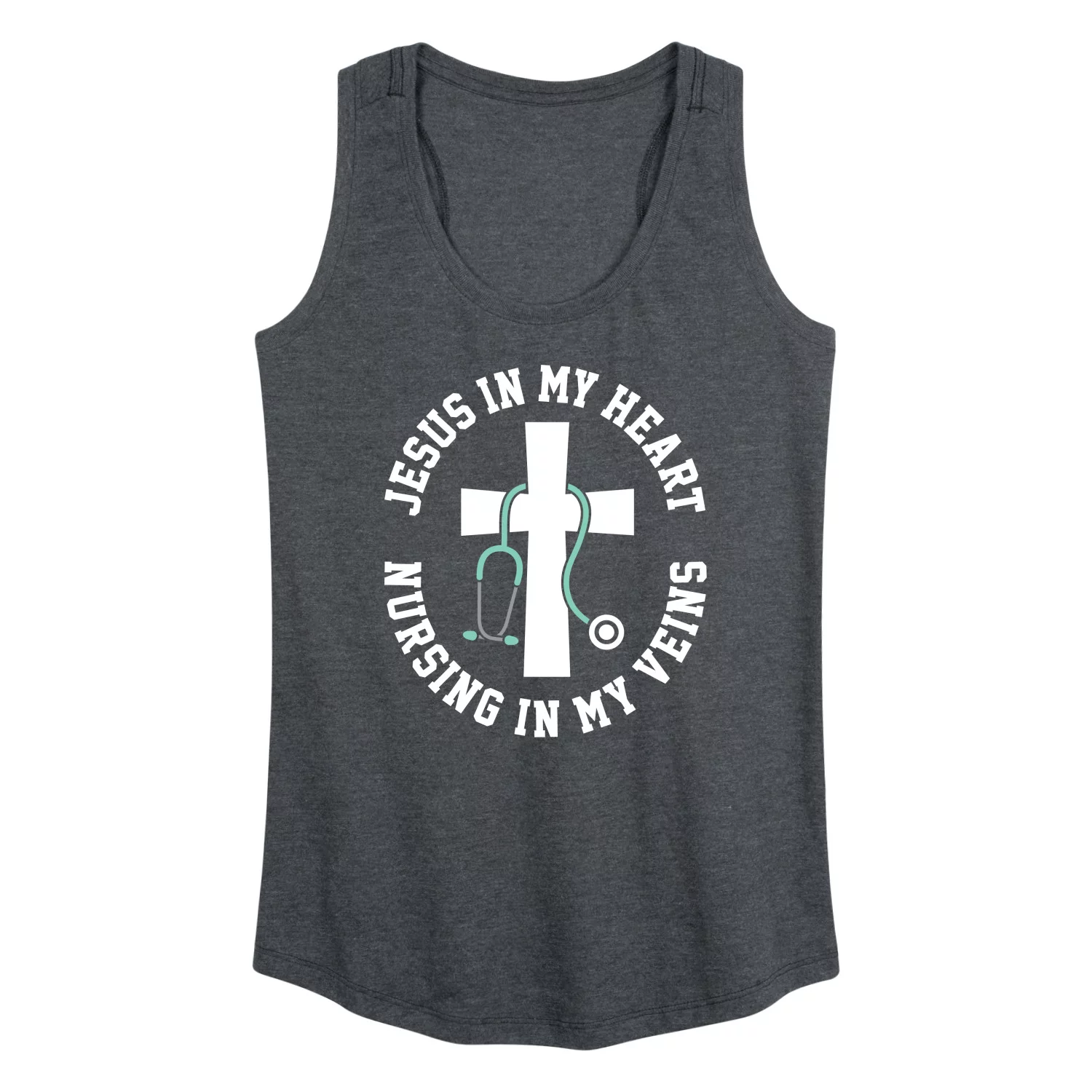 Instant Message - Jesus In My Heart Nursing In Veins - Women's Racerback Tank Top