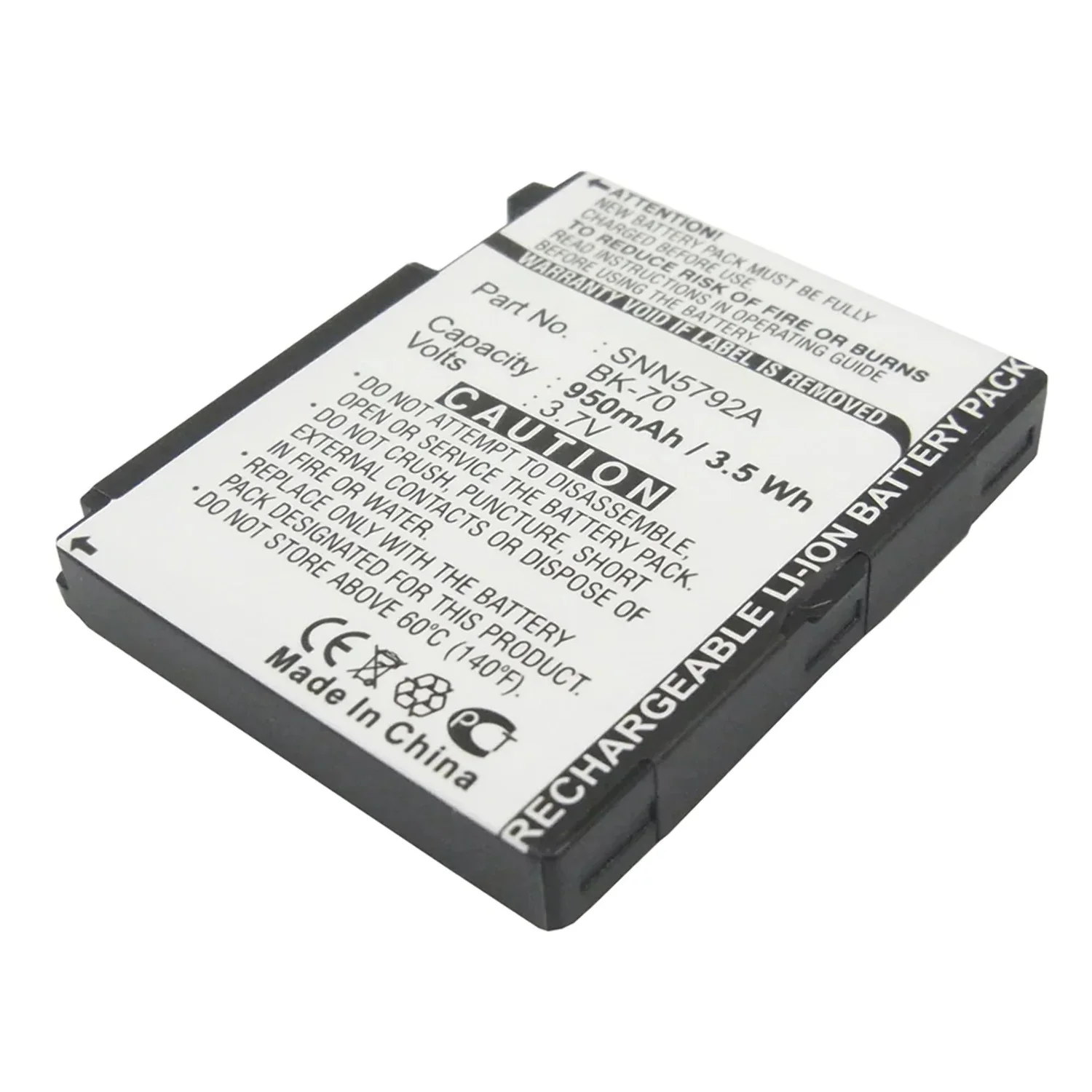 Batteries N Accessories BNA-WB-L16449 Cell Phone Battery - Li-ion, 3.7V, 950mAh, Ultra High Capacity - Replacement for Motorola BK70 Battery
