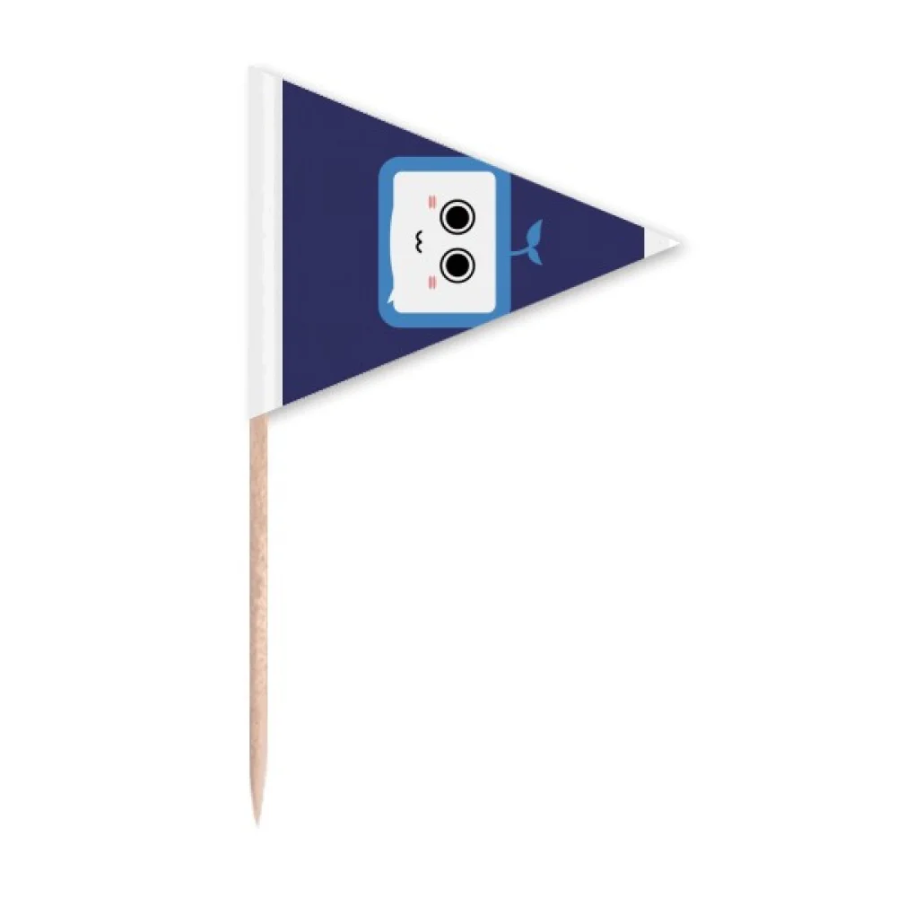 Saplings Cute Small TV Face Original Toothpick Triangle Cupcake Toppers Flag
