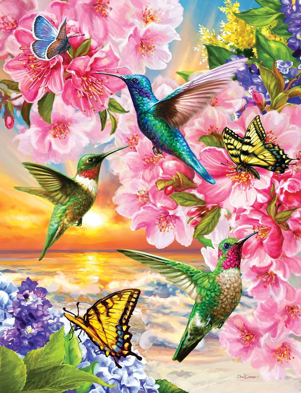 Springbok Hummingbirds - 500 Piece Jigsaw Puzzle - Made in USA - Unique Cut Pieces
