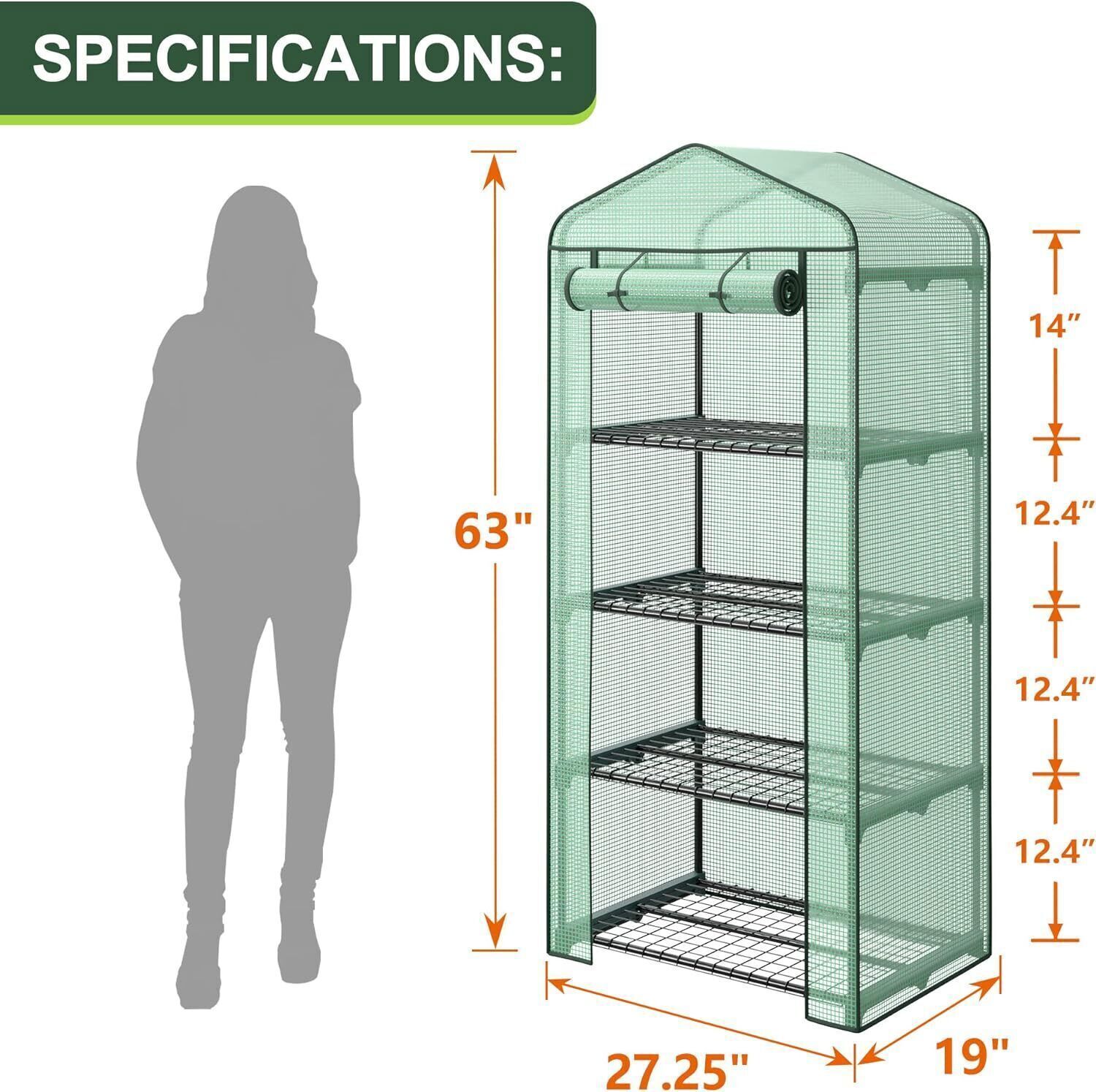 Greenhouse for Outdoors Durable Green House Kit with Window PE Cover Mutil-Size