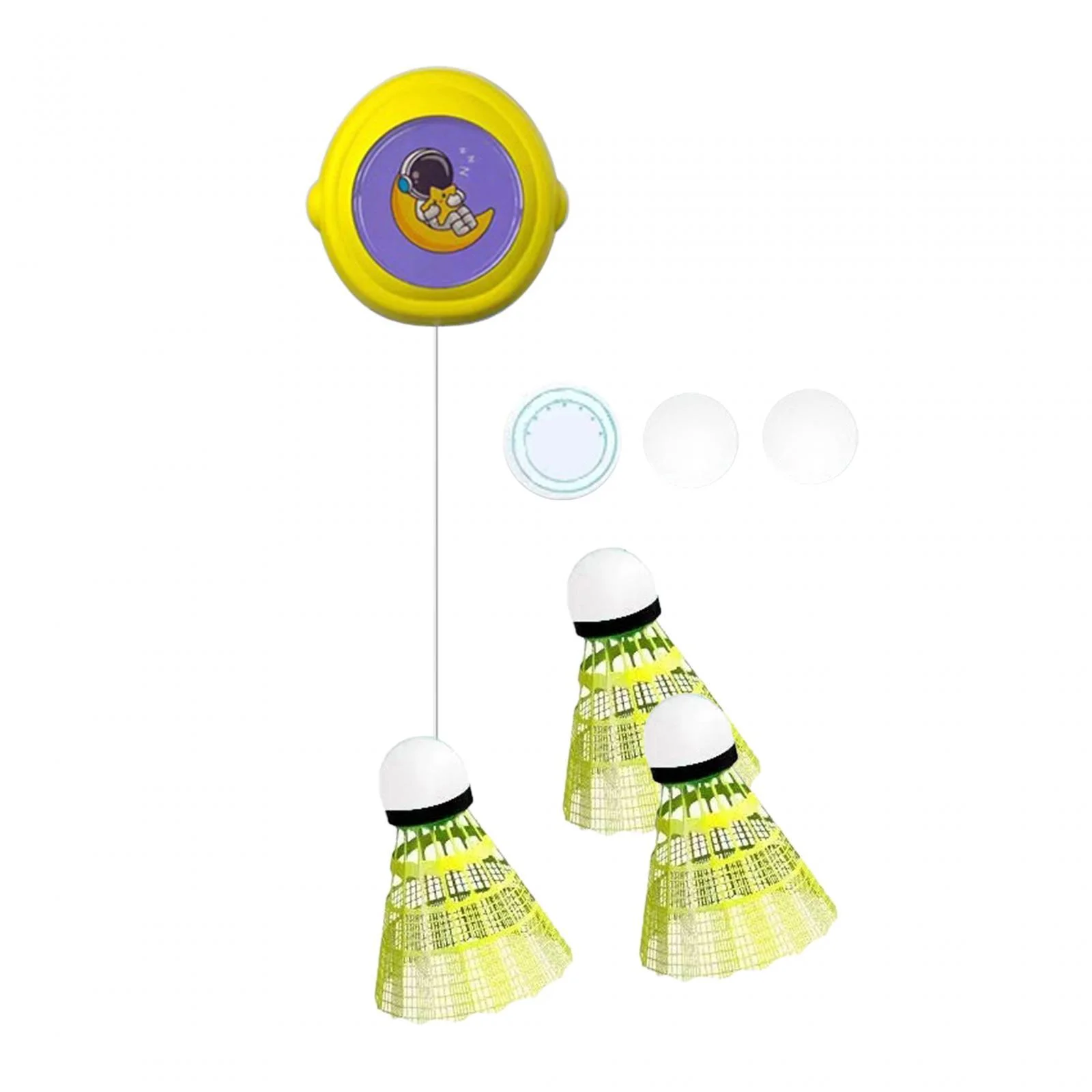 Tnarru Badminton Solo Trainer Badminton Training Beginners Boys Girls 3 Balls Self Practice Self Training for Fitness Indoor Playing Yellow