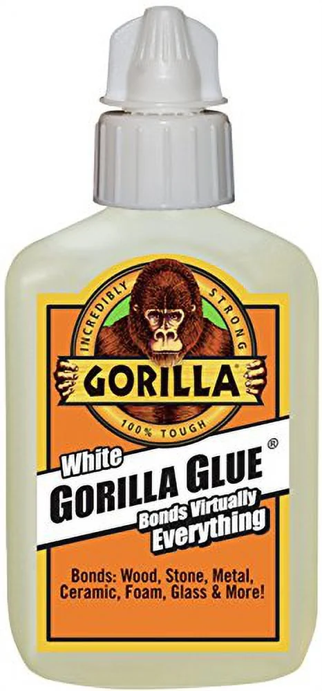 Gorilla White Gorilla Glue, Waterproof Polyurethane Glue, 2 Ounce Bottle, White, Pack of 2