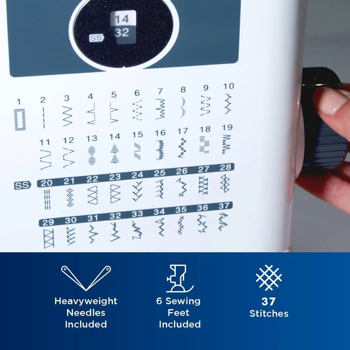 Brother ST371HD 37-Stitch Sewing Machine, 6 Included Sewing Feet, Free Arm Option and 6-Piece Premium Sewing Thread Pack