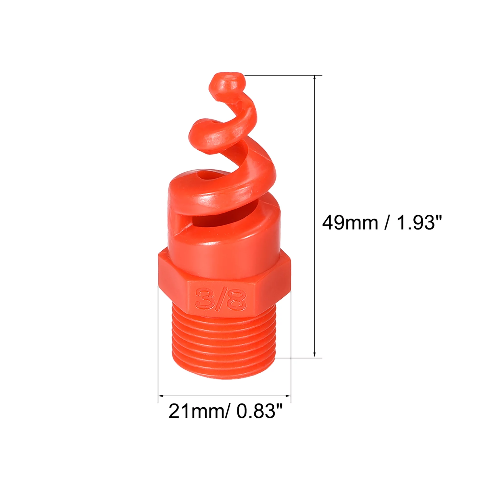 Uxcell 3/8BSPF Spiral Cone Atomization Nozzle Spray Sprinkler Heads PP Red 10 Pcs