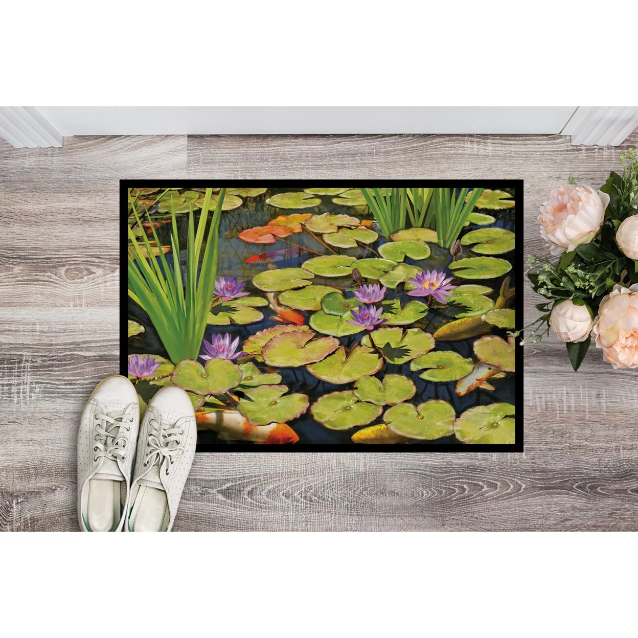 Carolines Treasures PRS4050MAT Koi Pond II Door Mat Indoor Rug or Outdoor Welcome Mat 18x27 Doormat  27