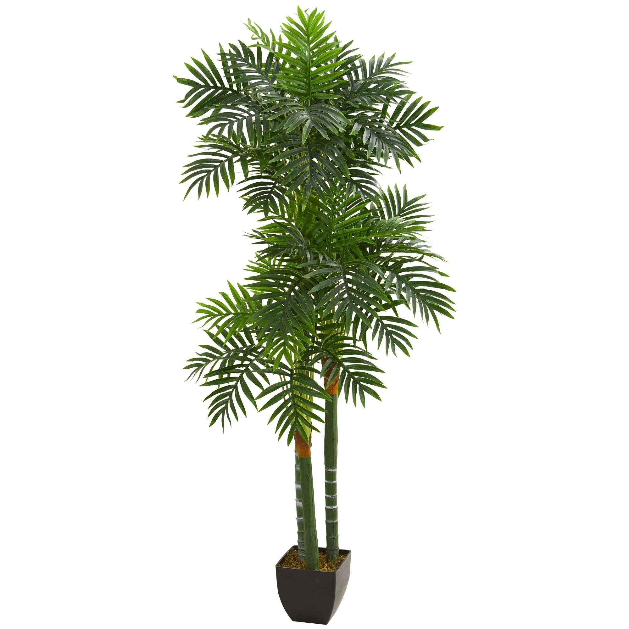 Nearly Natural 5.5' Triple Areca Palm Artificial Tree - h: 5.5 ft. w: 13 in. d: 13 in