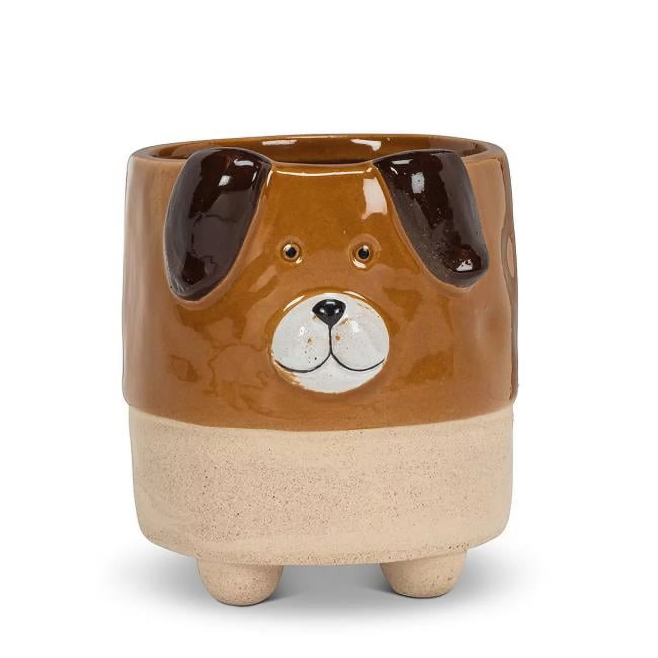 Abbott Collection AB-27-CRITTER-825-LG 4.5 in. Dog on Legs Planter, Brown - Large