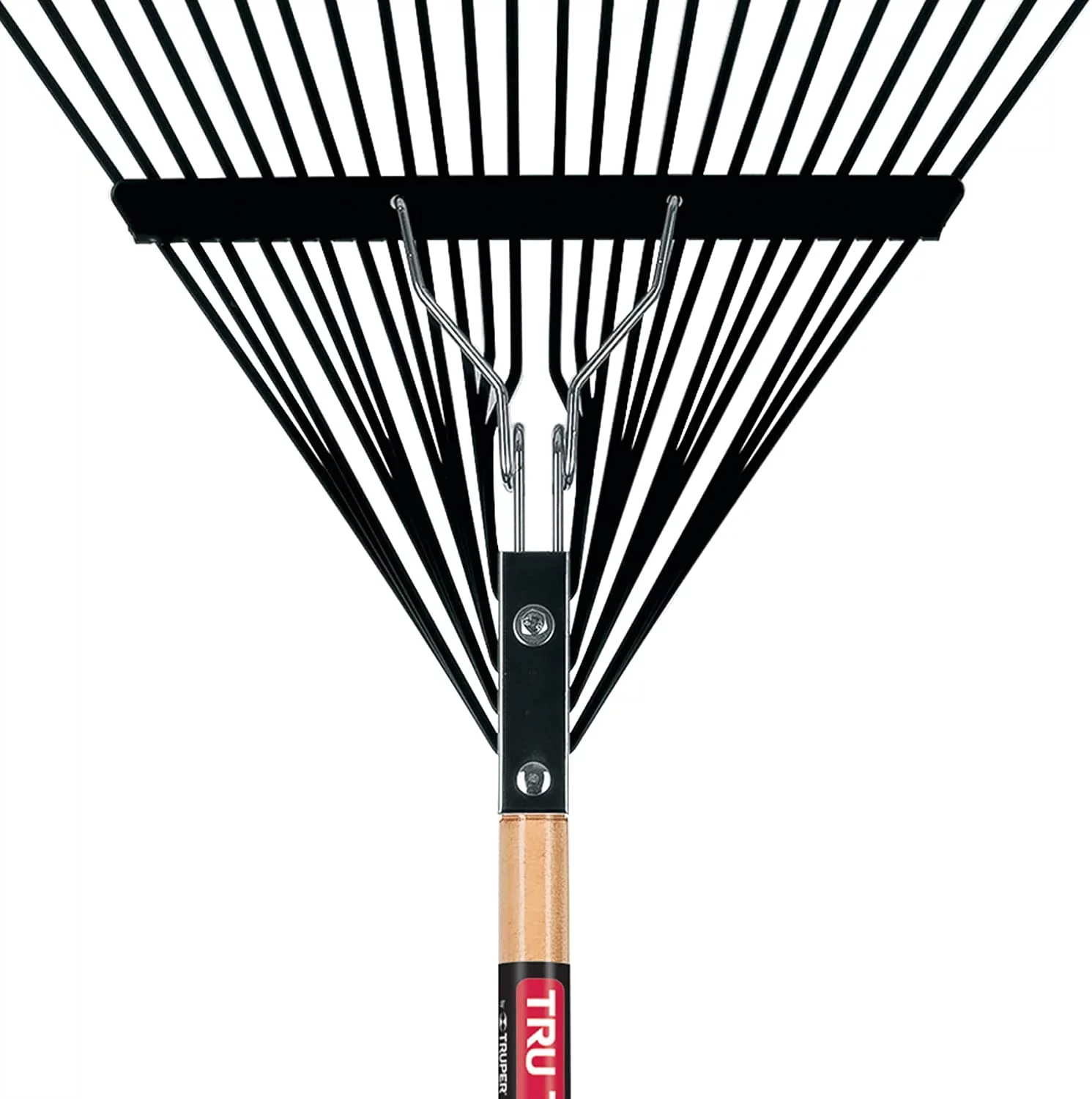 Truper 30480 Steel Leaf Rake 24 Tines - 24-Inch Head, 54-Inch Wood Handle - Garden Rakes Metal Heavy Duty - Yard Rakes - Lawn Rake for Leaves and Grass
