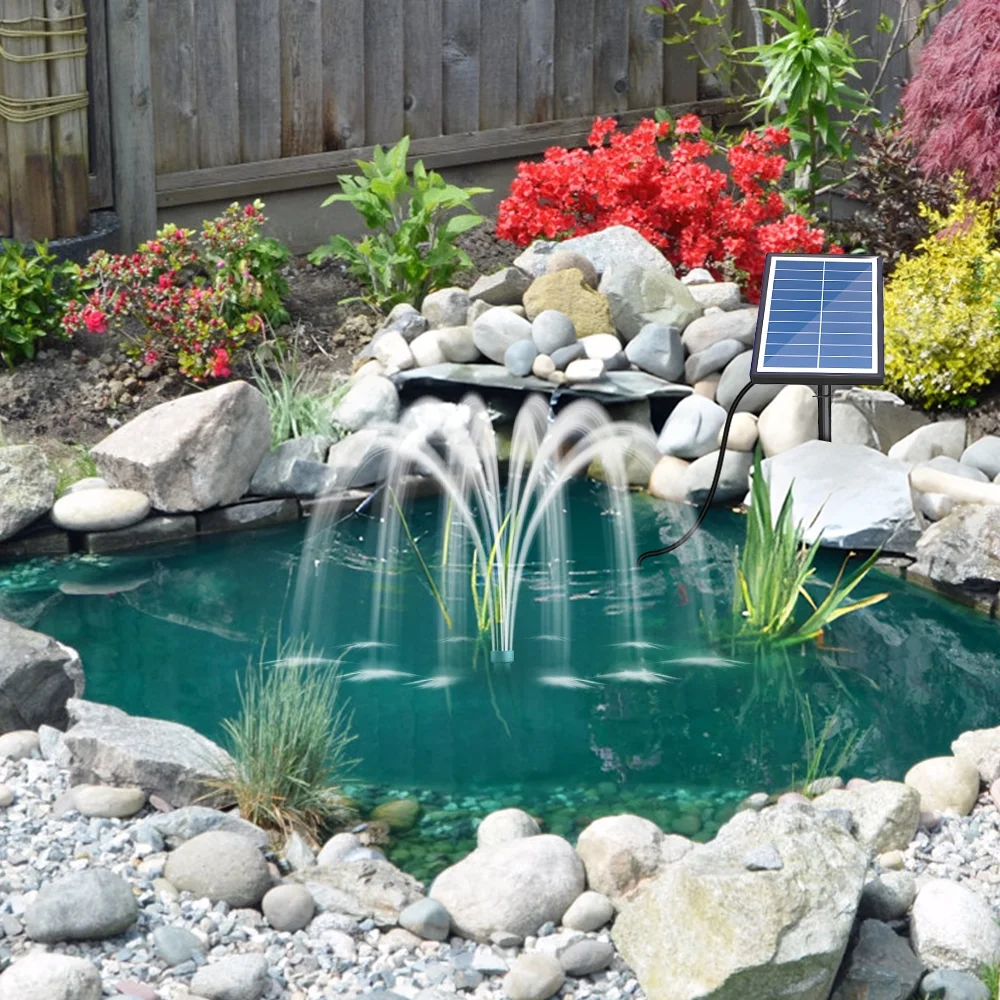 Pump,7w Solar Nozzle Kit Pump Built-in Pump With Clear Nozzle Max 400l/h And Remote Solar Pump With 16ft Cable 17pcs Clear Kit 7w Water Pump 3000mah Battery Remote 17pcs Solar Pond 400l/h Solar