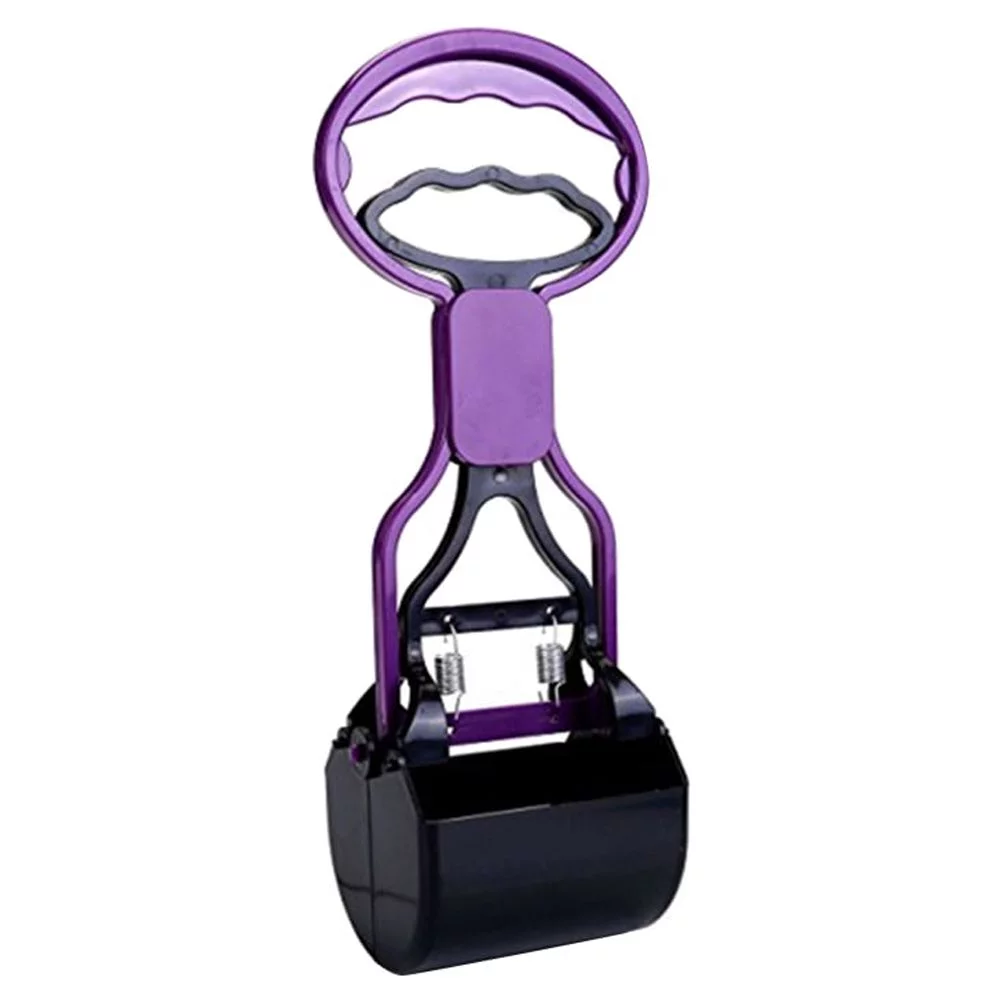 Portable Plastic Sawtooth Small Pet Poop Pickup Clip Pooper Scooper Pet Dogs Puppy Cat Waste Picker Indoor Outdoor Cleaning Shovel Tools (Purple)
