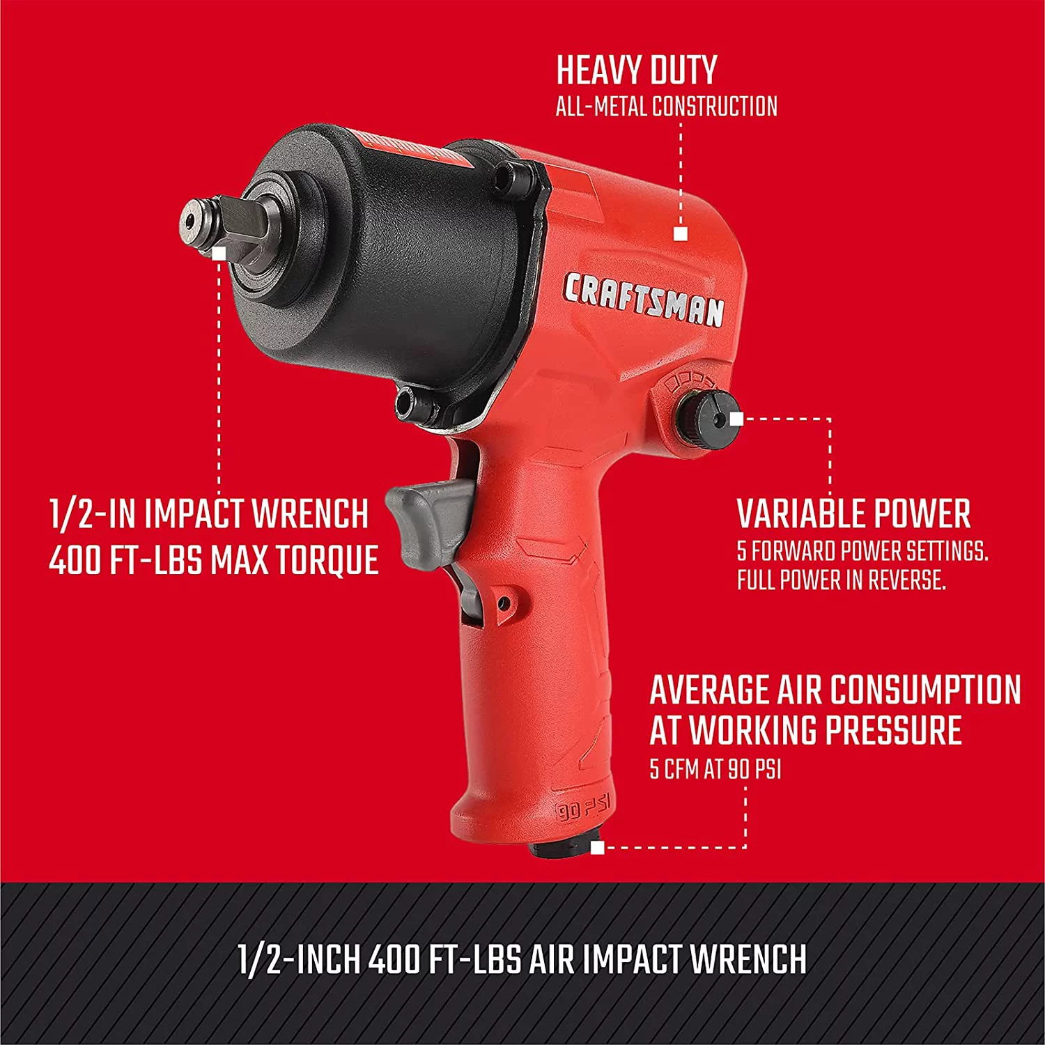 Craftsman 1/2 in. Air Impact Wrench 400 ft./lbs.