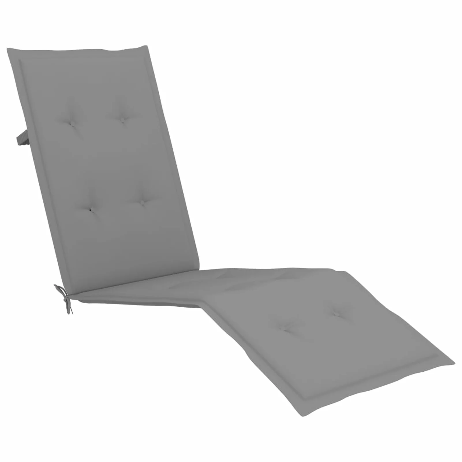 walmeck Patio Deck Chair with Footrest and Cushion Solid Acacia Wood
