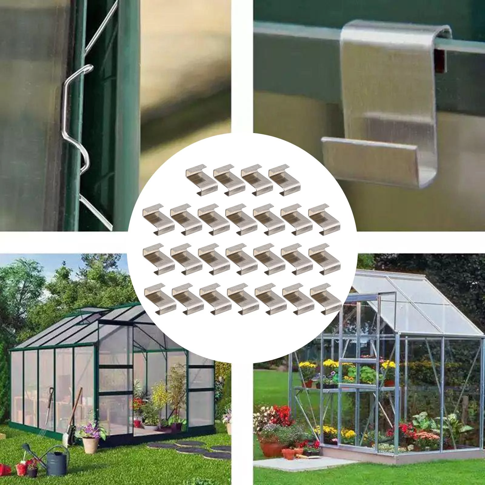 25 Shaped Stainless Greenhouse Glass Pane Fixing Clips Greenhouse Glazing