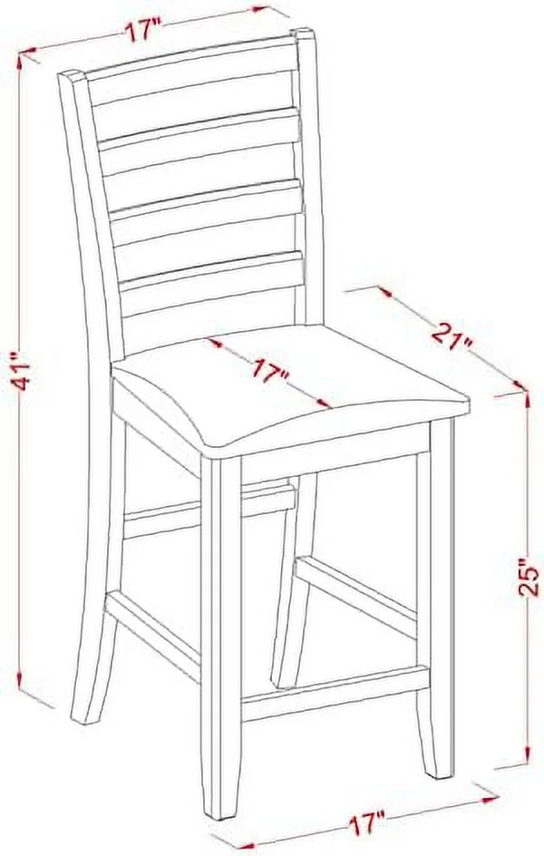 ZWGHLI FAS-CAP-W Fairwind Counter Height Dining Stools - Ladder Back Wood Seat Chairs    Cappuccino