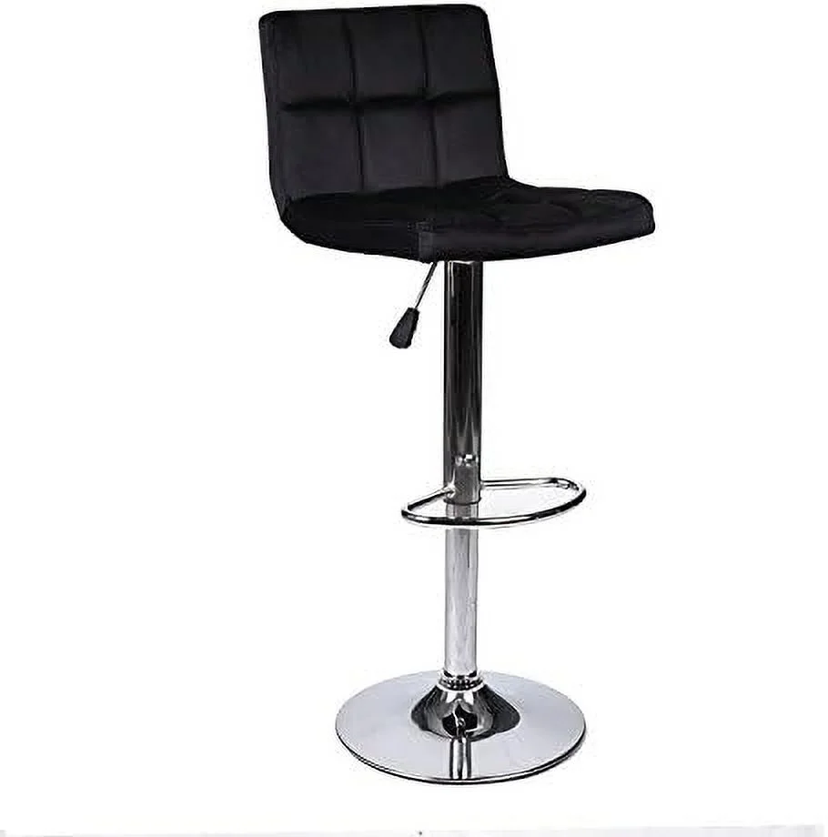 SQGFTYH Table Set of 3  Height Adjustable Round  Table and 2 Swivel Pub Stools for Kitchen Counter/Home /Dining Room (White Table and Black Barstools)