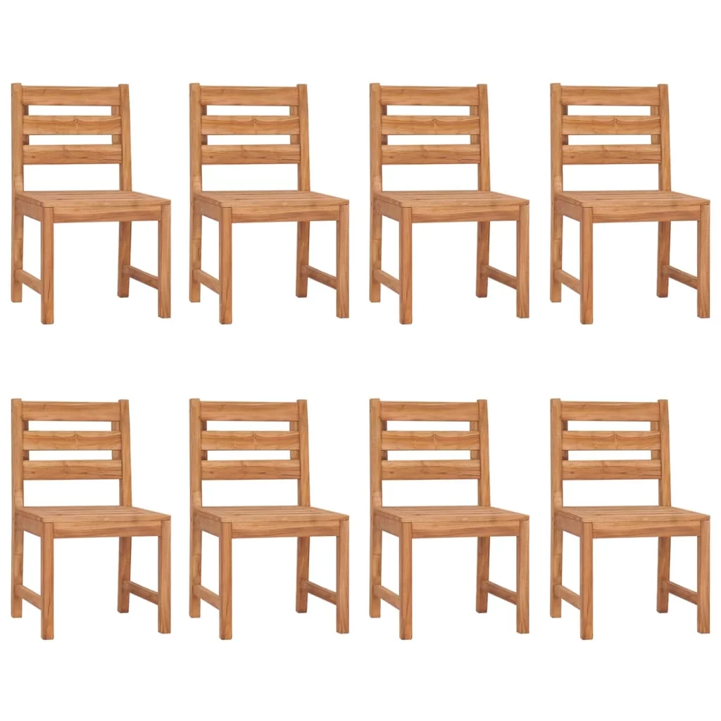 Dcenta Patio Chairs 8 pcs Solid Wood Teak
