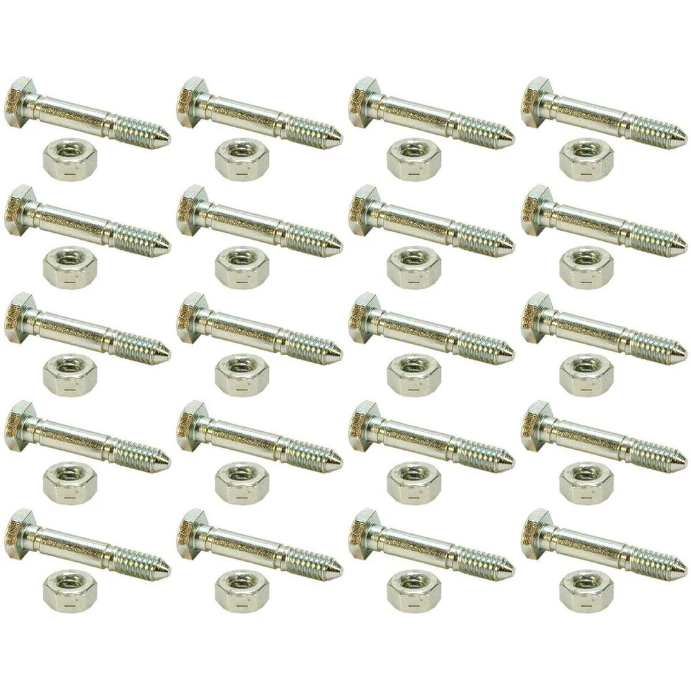 (20) Replacement Snow Thrower Shear Pin and Nut Fits John Deere 524D 724D 826D Snow Throwers