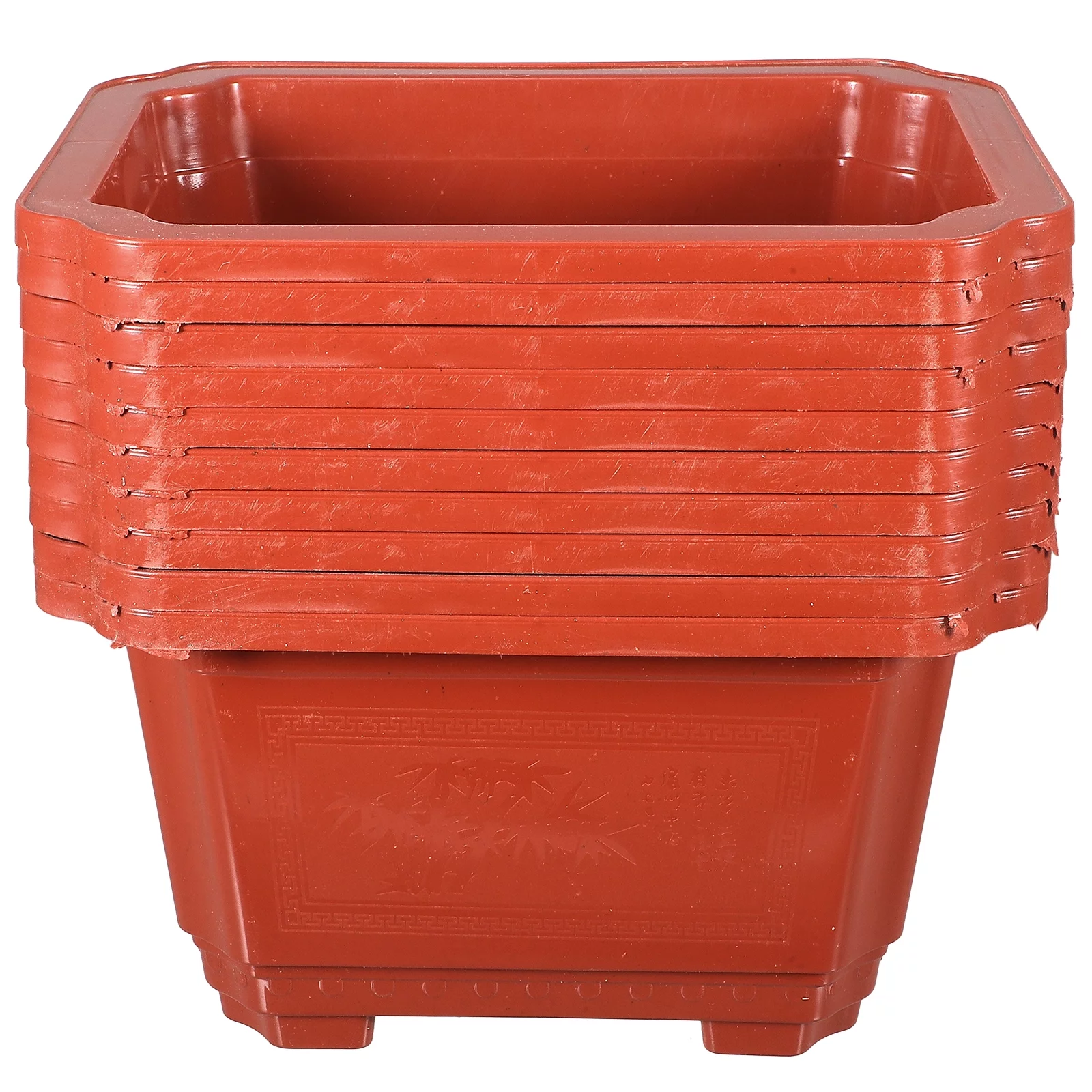 Qumonin 10pcs Rectangular Plastic Bonsai Training Pots for Garden/Home Decor 18cm