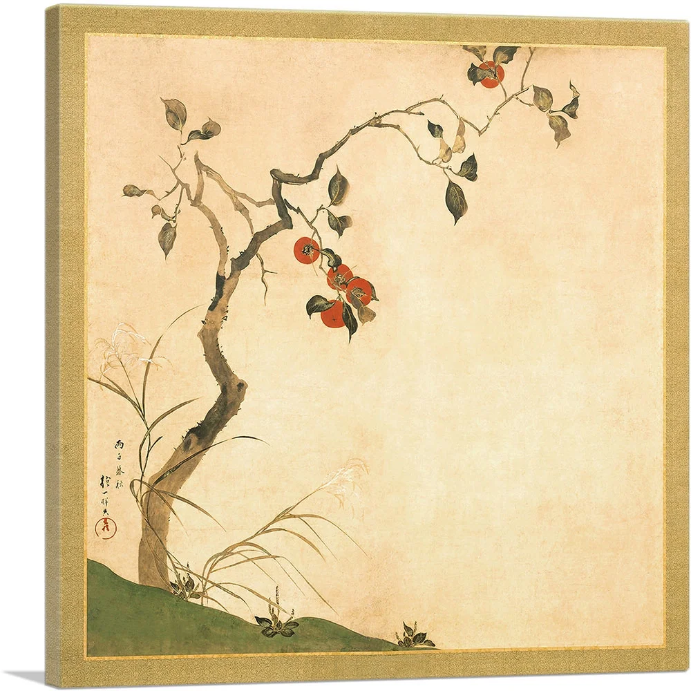ARTCANVAS The Persimmon Tree Canvas Art Print by Sakai Hoitsu - Size: 36
