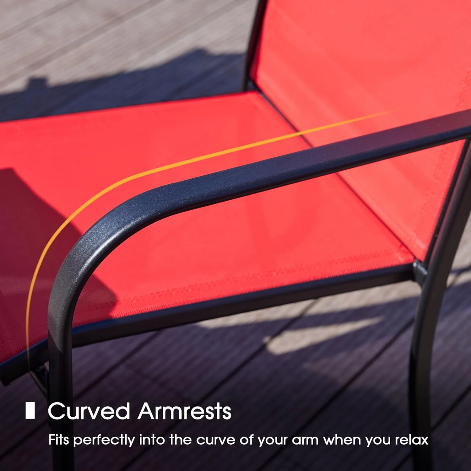 VICLLAX Folding Patio Chairs with Arms, Foldable Patio Dining Chairs,Lawn/Camping Chair, Set of 6, Blue