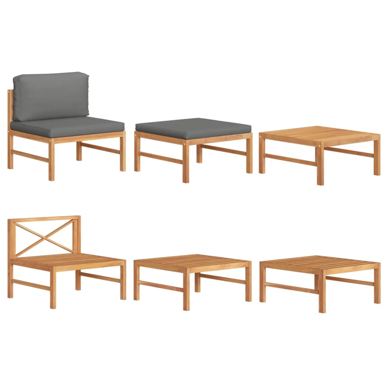 Andoer parcel,Teak Wood Set With Dark With Dark Cushions Piece Patio Set Furniture Patio Furniture 3 Piece Patio Furniture Sofa With And Barash Middle Sofa With Cushioned Middle Sofa