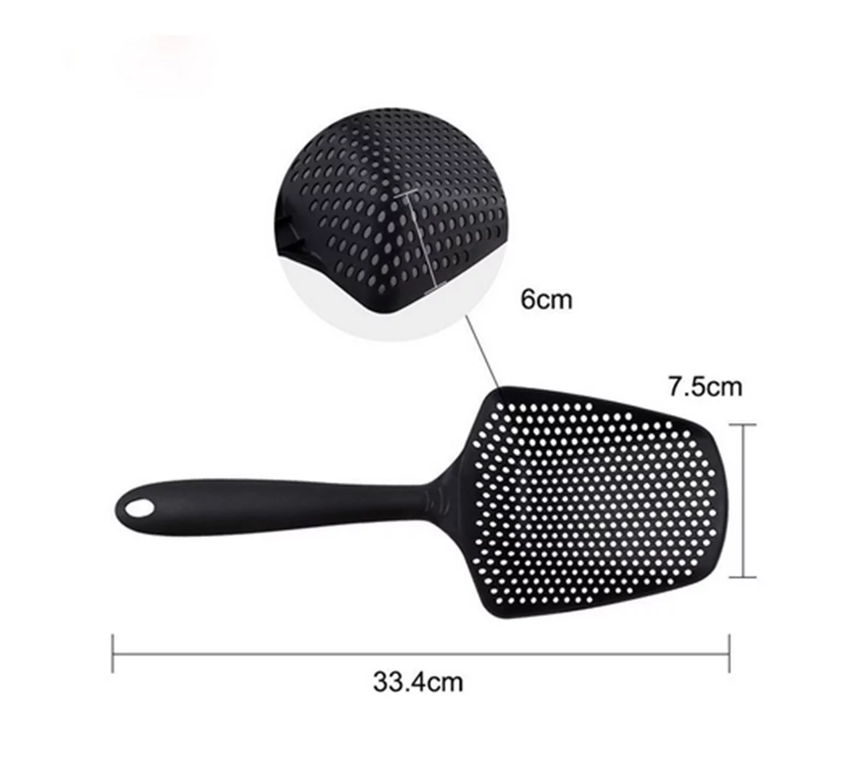 Aunavey Scoop Colander Spoon Food Drain Shovel Strainers Nylon Slotted Skimmer