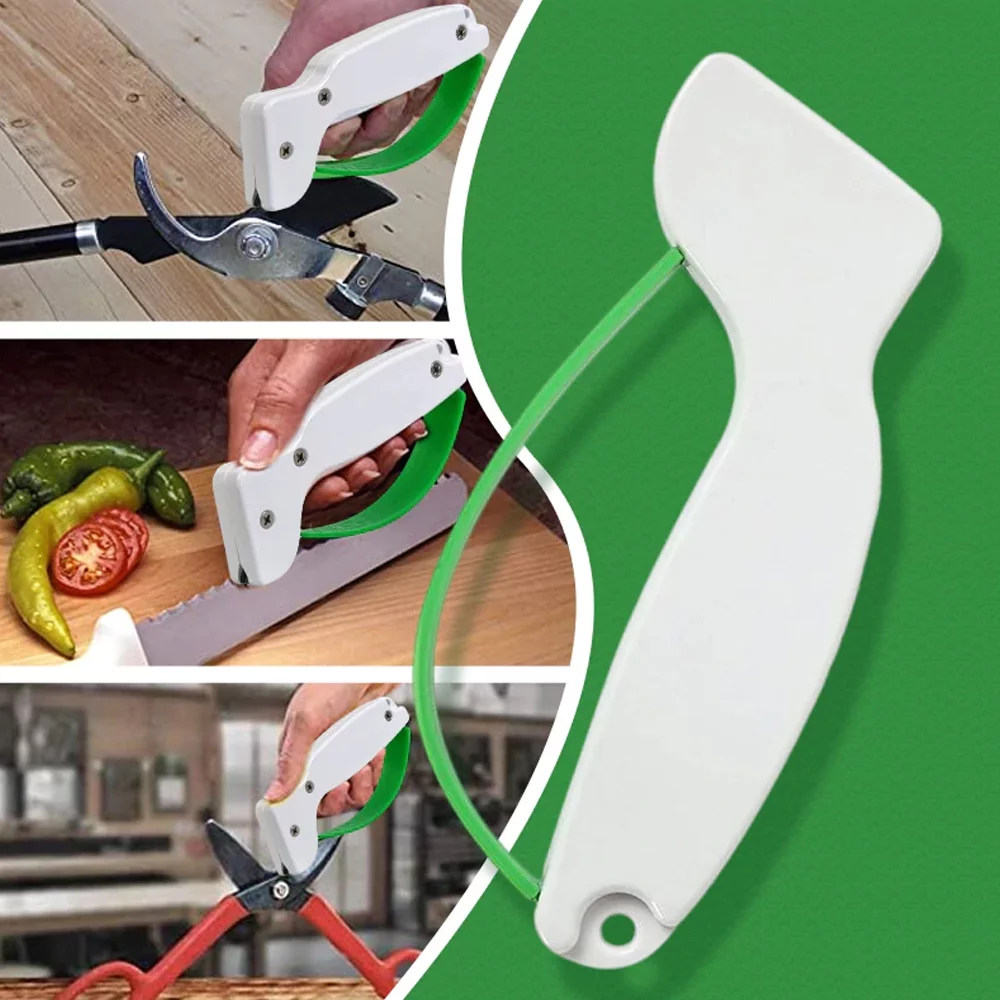 Knife & Tool Sharpener - Diamond-Honed Tungsten Carbide Rust-Free Sharpener Quickly Sharpens, Restores, Repairs & Hones Serrated Blades, Cutting Tools, Cleavers, Axes & Machetes