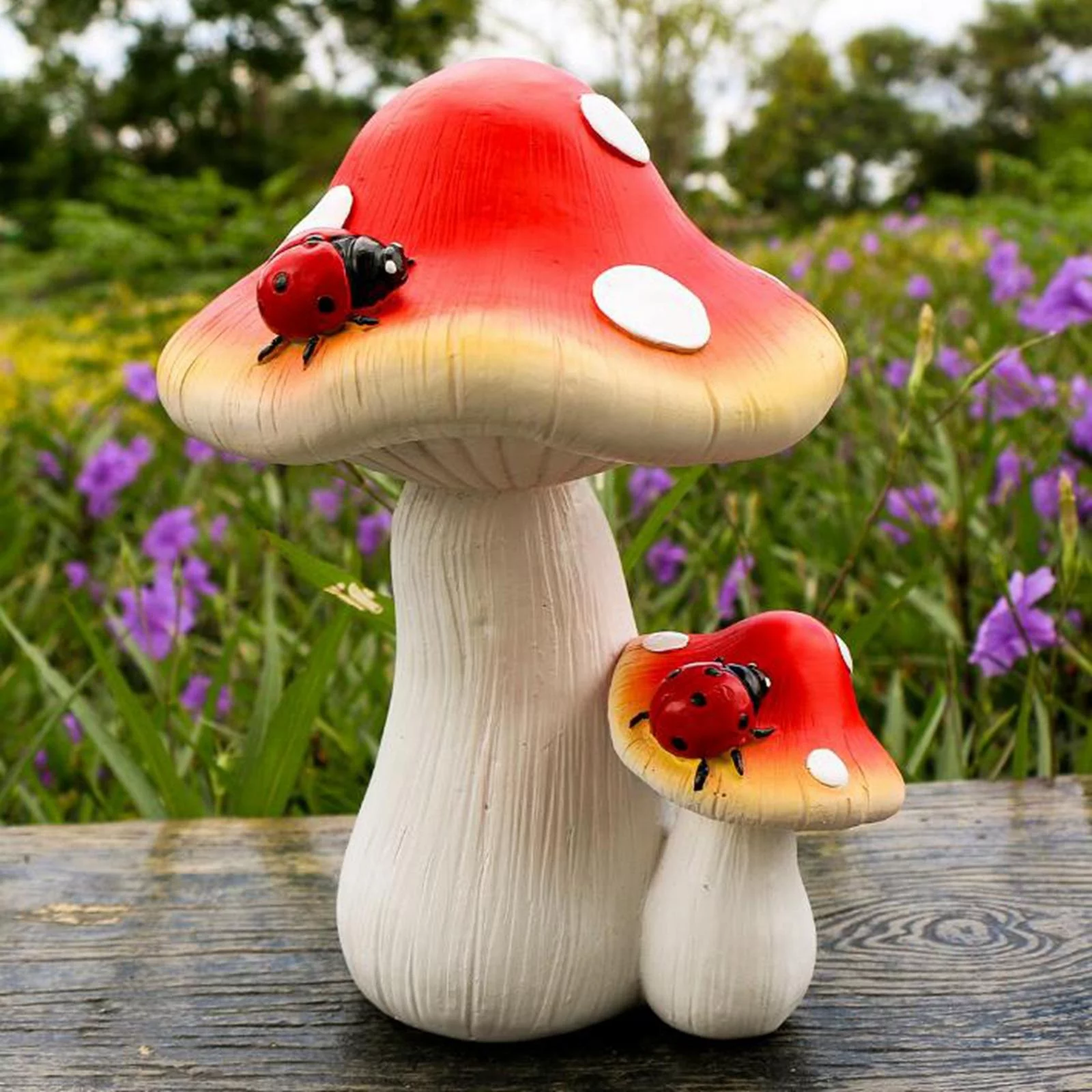 Mushrooms Decor Fairy Garden Accessories - Outdoor Garden Decor Mushrooms Ornament for Garden Decoration Gnome's Favorite Mushrooms Statues